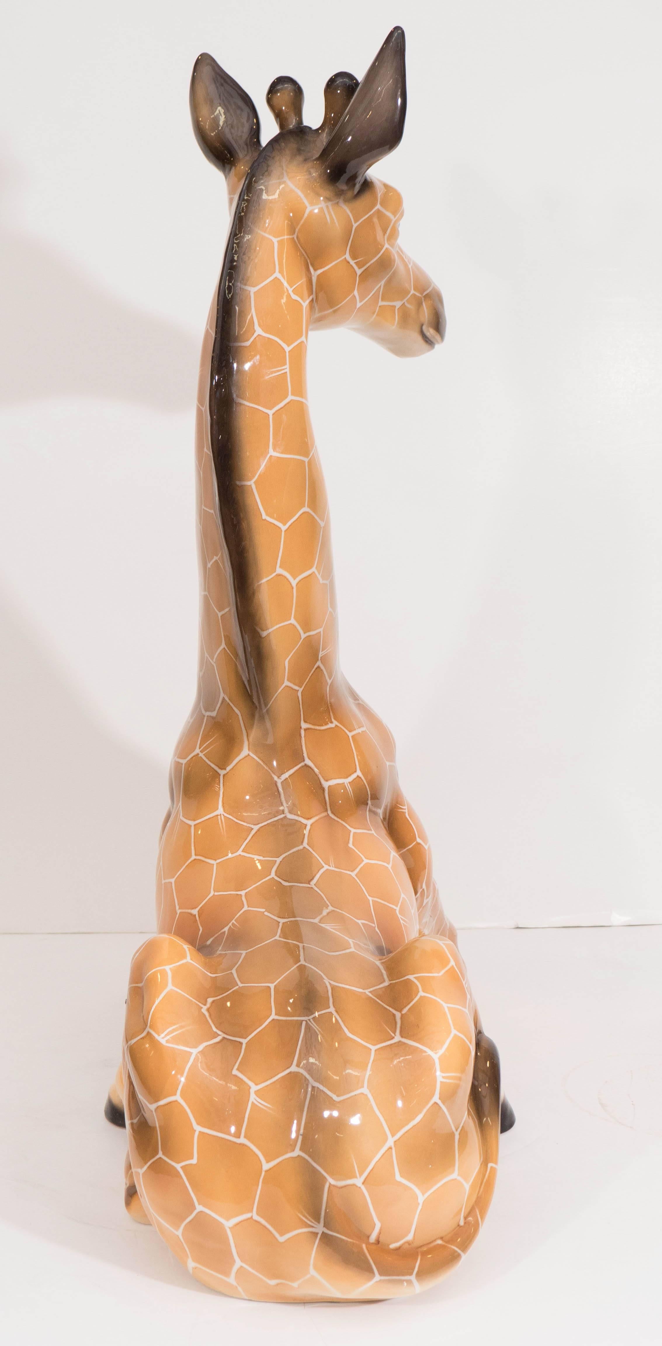 Midcentury Italian Ceramic Giraffe Sculpture 2
