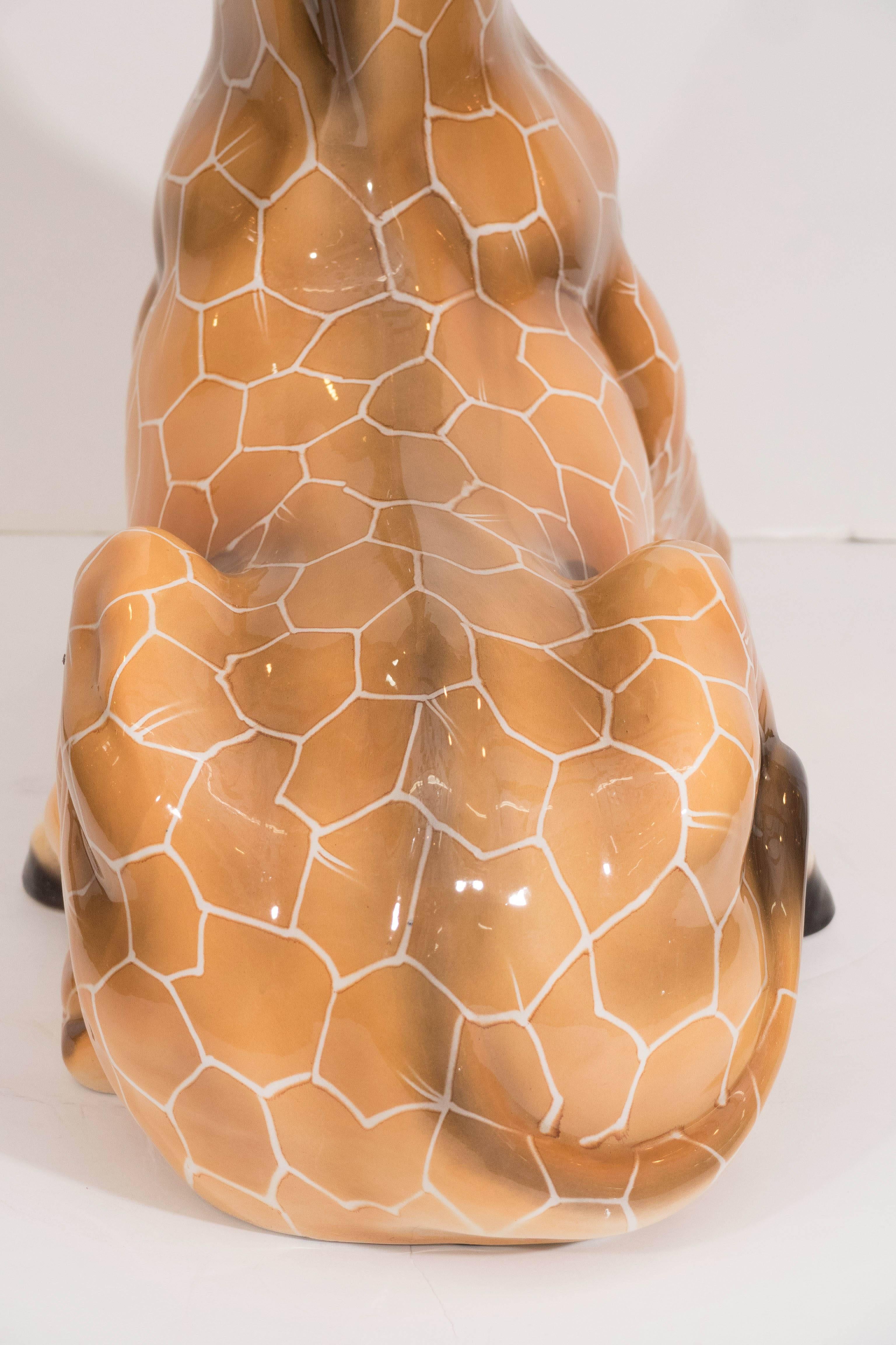 Midcentury Italian Ceramic Giraffe Sculpture 3