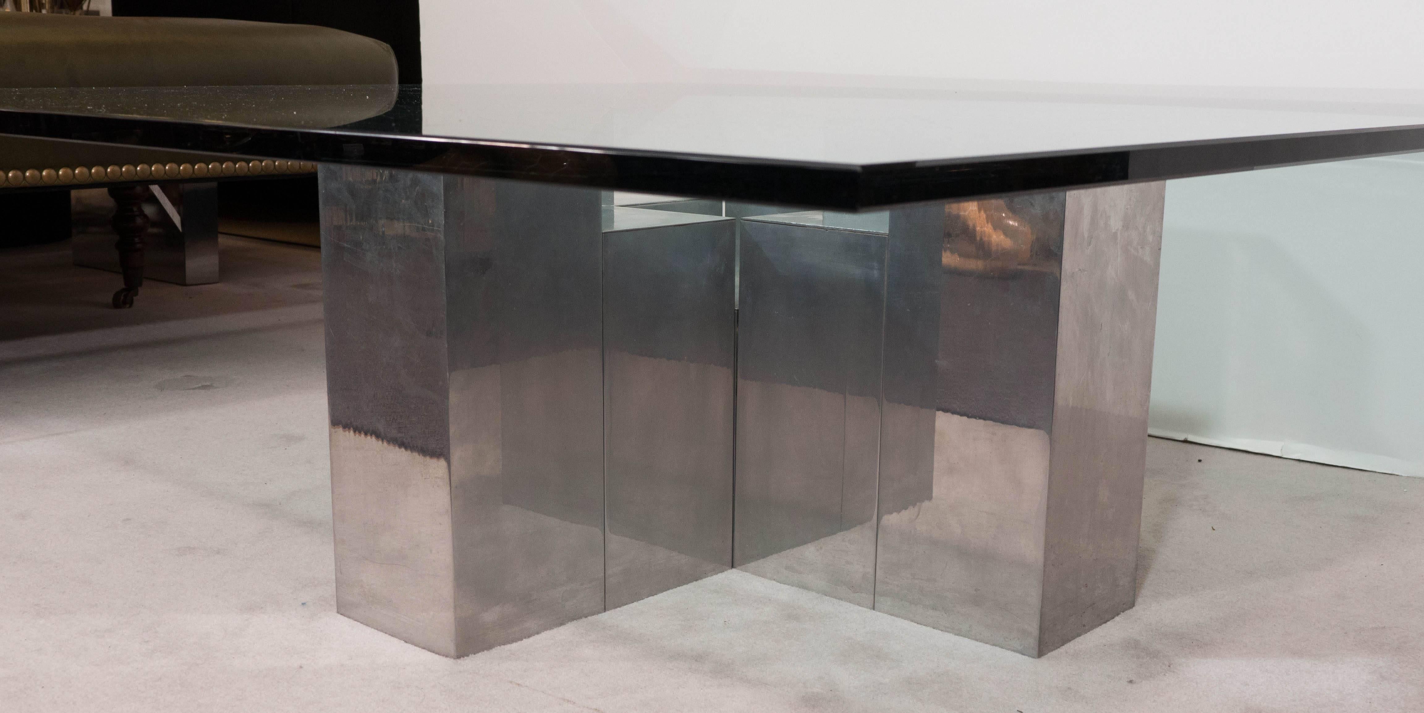 Modernist Glass Top Coffee Table in the Manner of Paul Evans In Good Condition In New York, NY