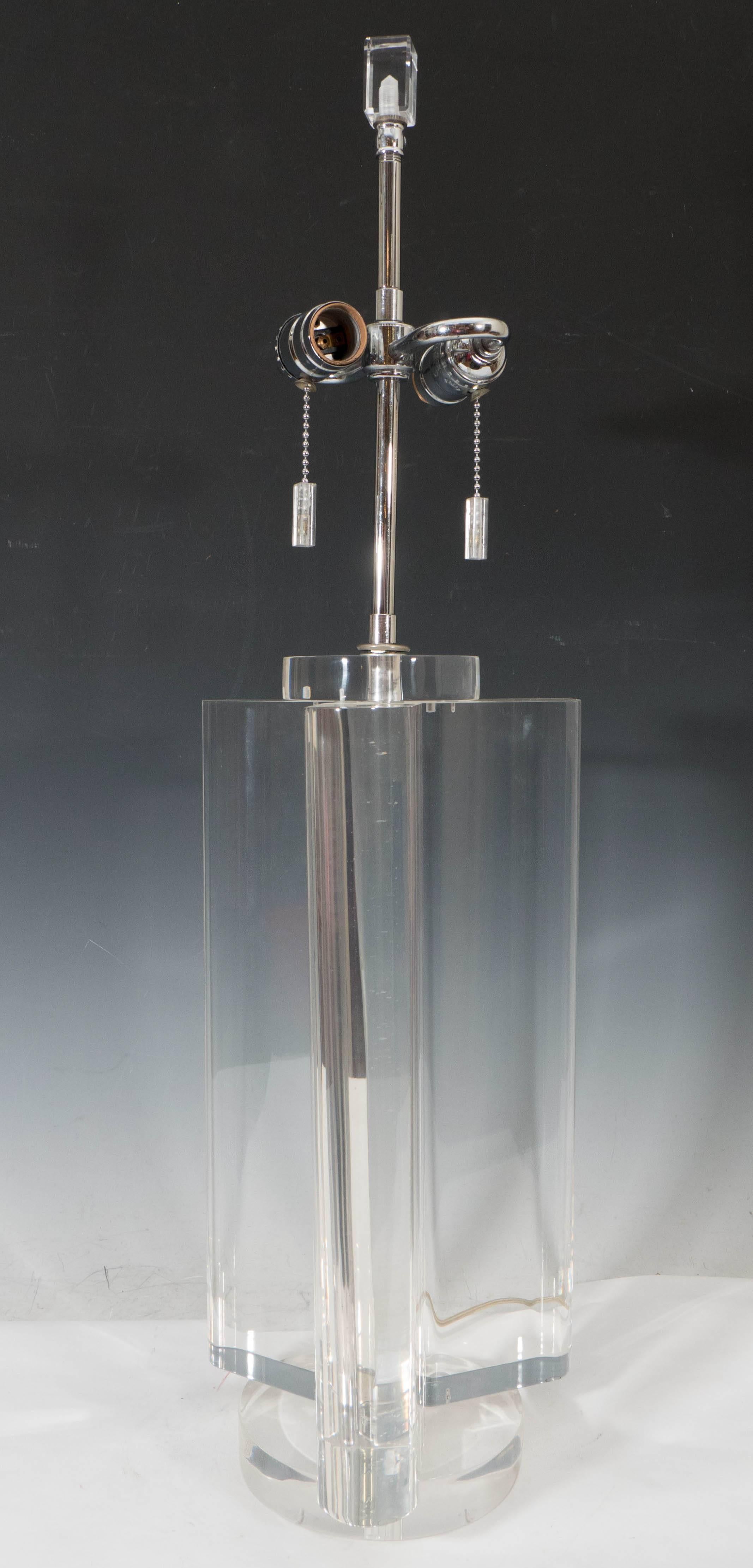 Karl Springer Style Modernistic Lucite Lamp 2