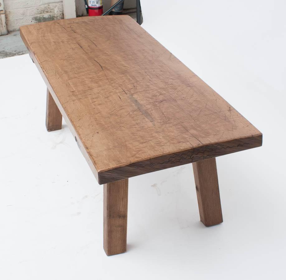 Oak Pig Bench Coffee Table In Excellent Condition In Baltimore, MD