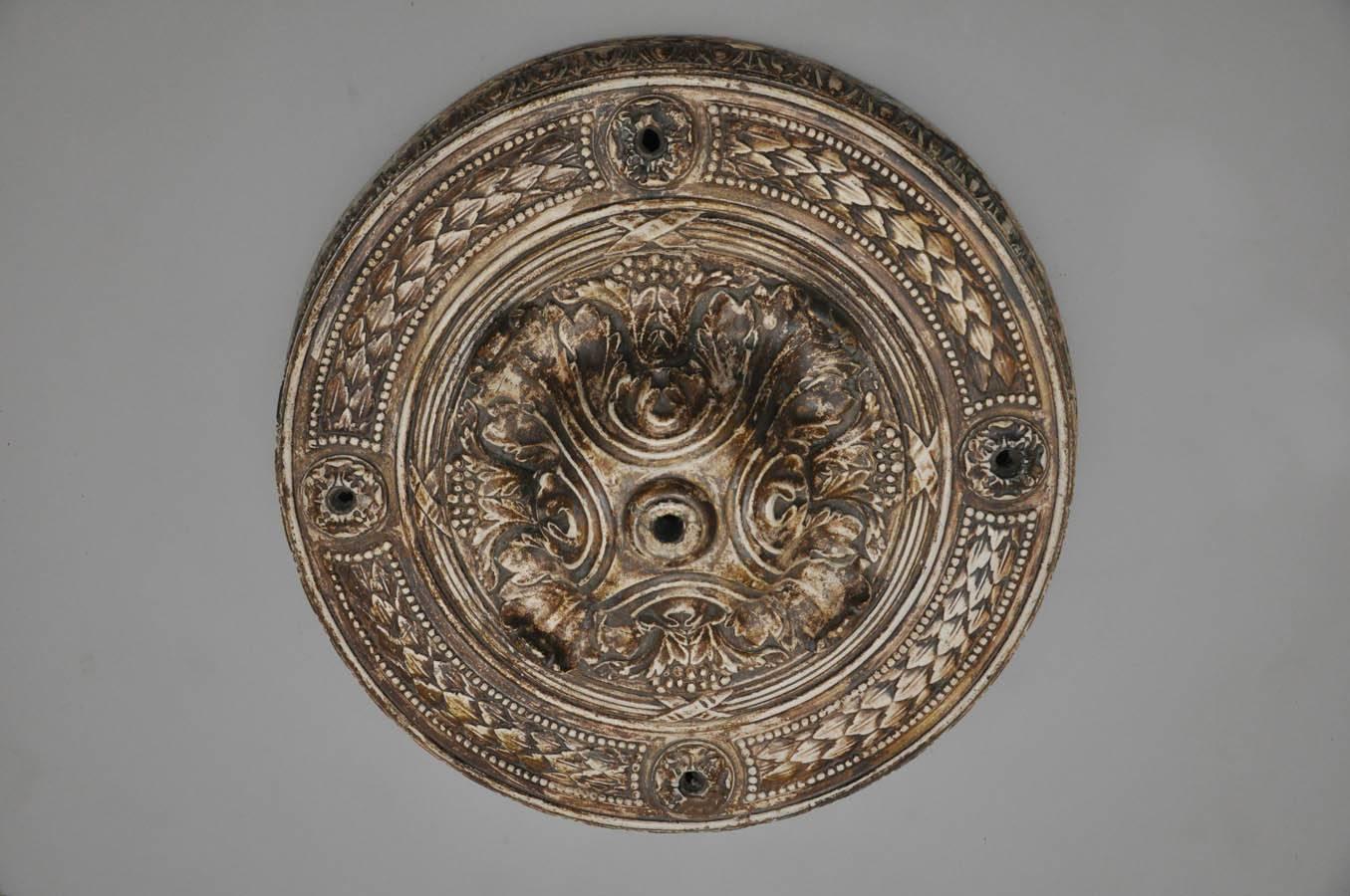 Carved 19th Century French Flush Mount Ceiling Plate For Sale