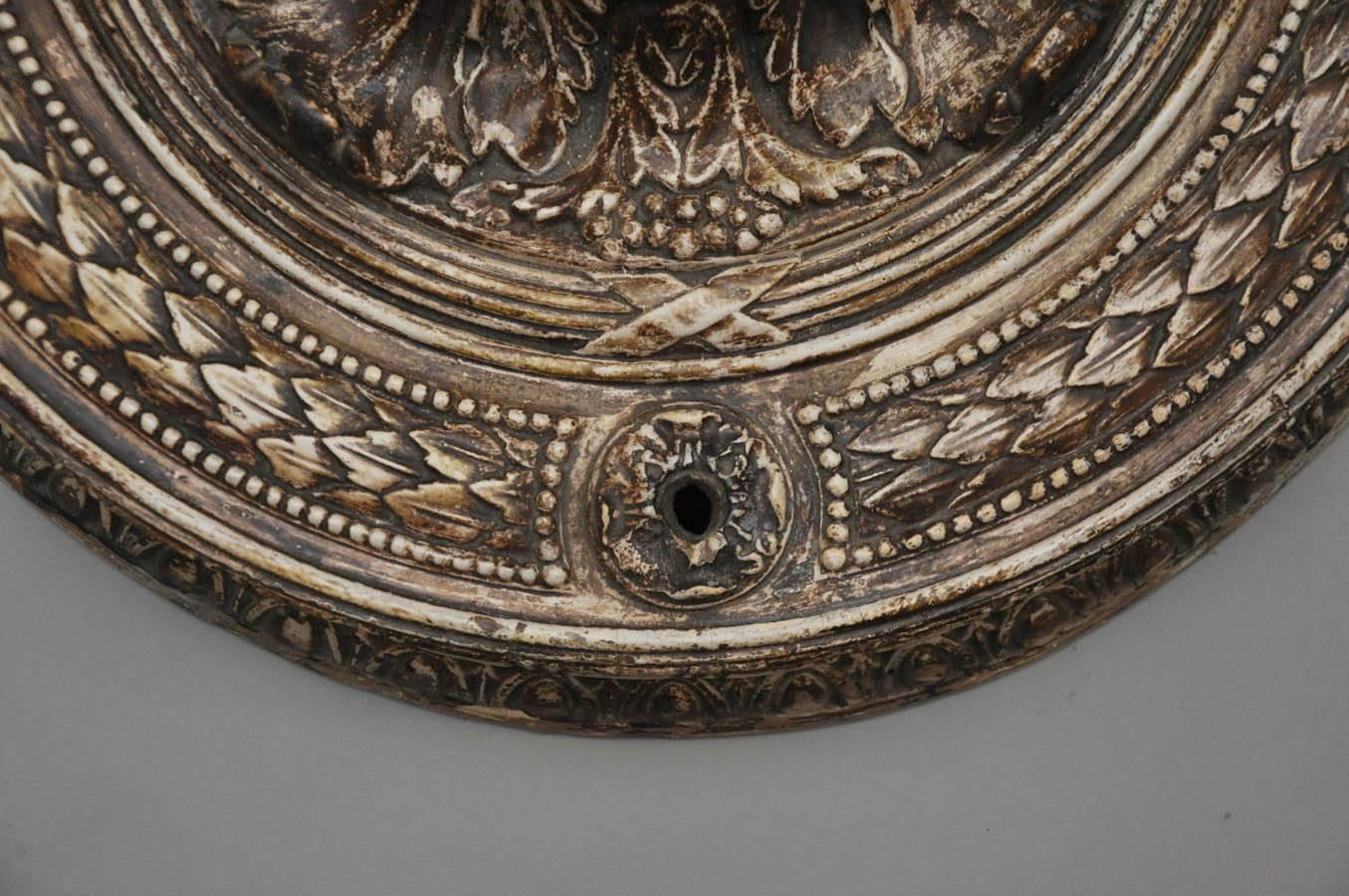 Plaster 19th Century French Flush Mount Ceiling Plate For Sale