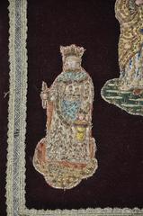 19th Century Silk Velvet Panel with Religious Figures