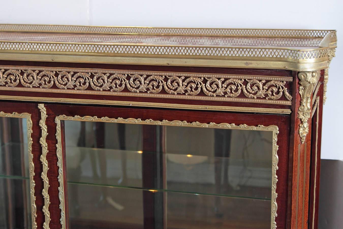 19th Century Fine Quality Louis XV Mahogany and Gilt Bronze Vitrine 6