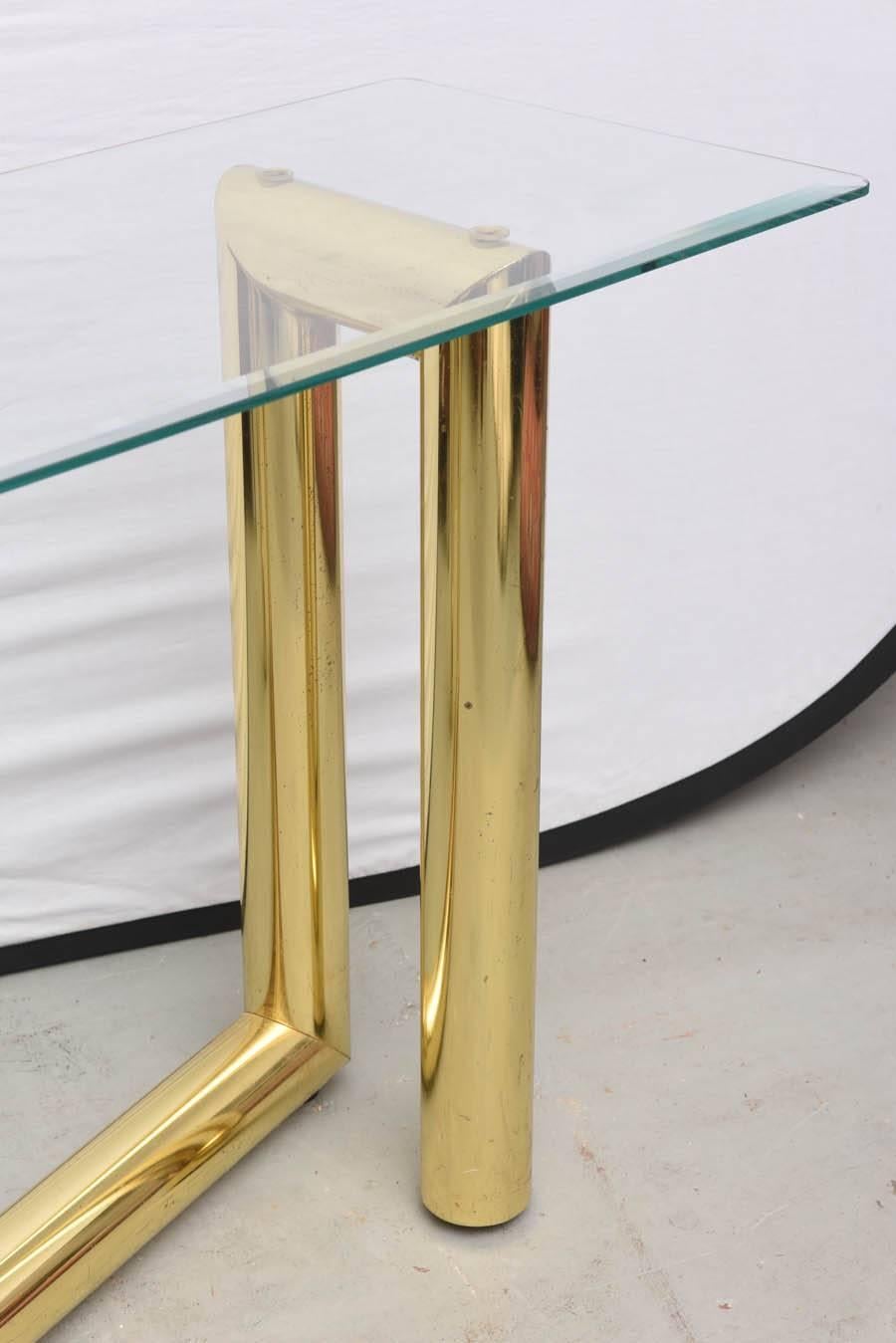 Brass console table by Karl Springer.