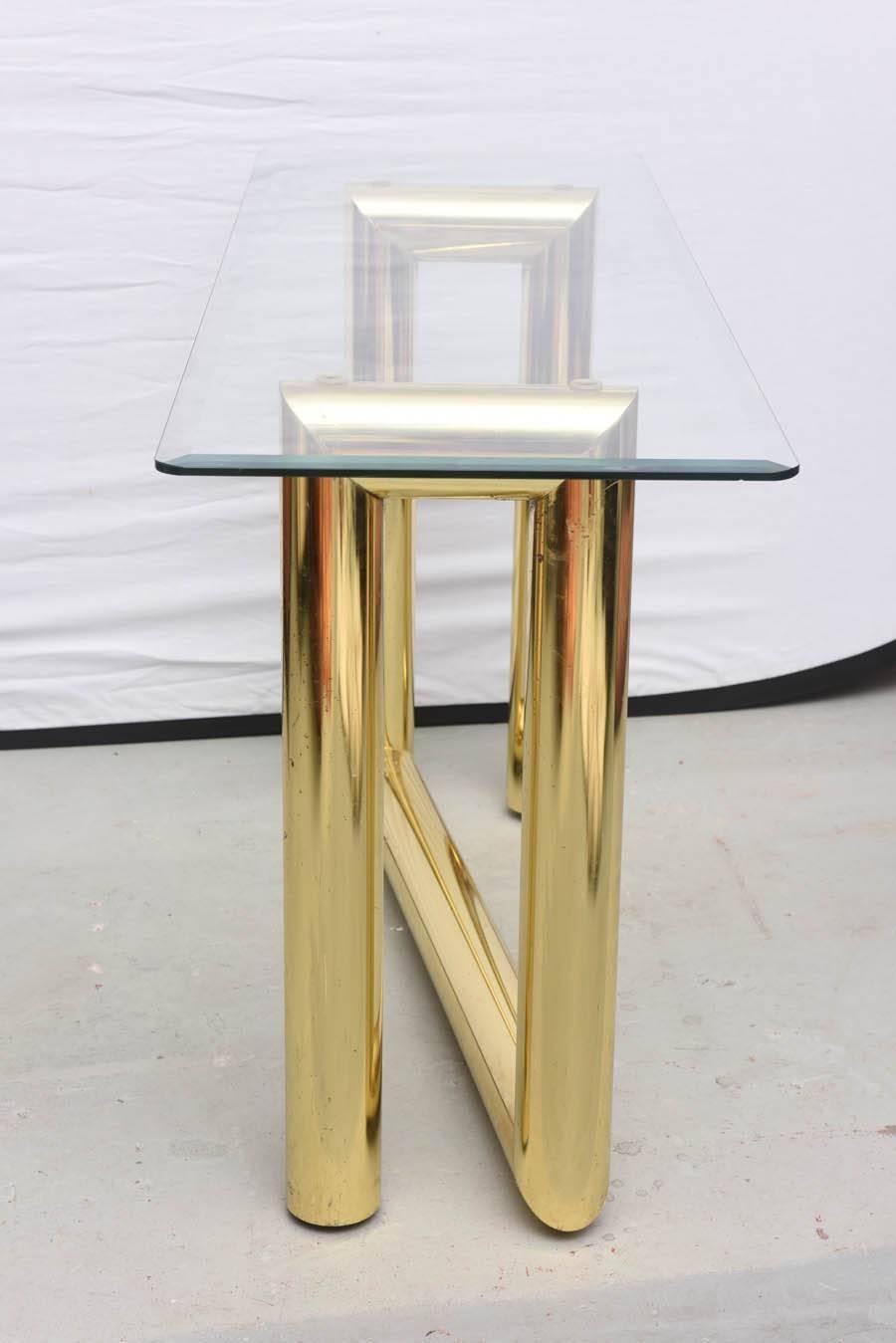 Late 20th Century Abstract Brass Karl Springer Console Table, 1970s, USA