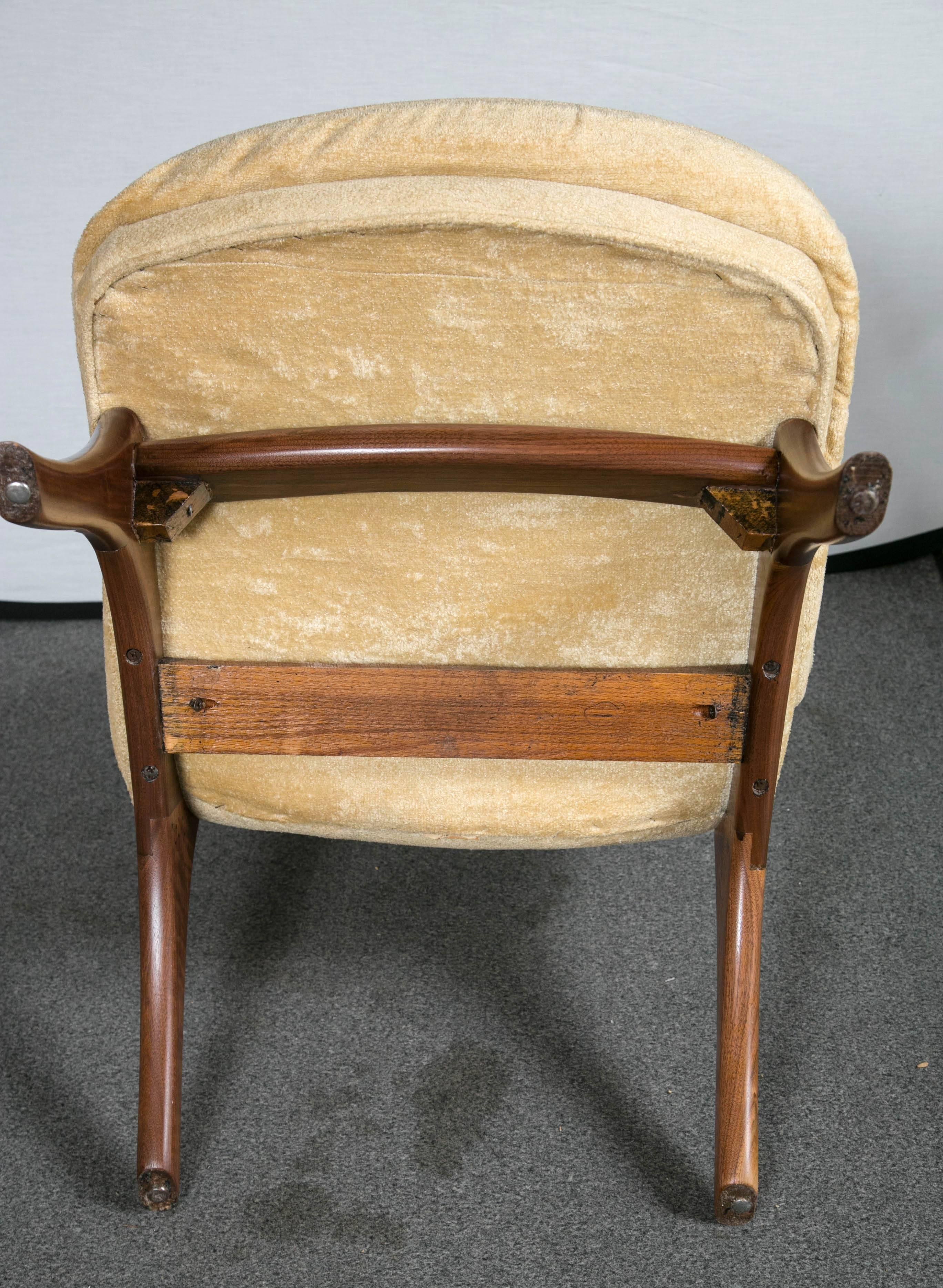 Pair of Adrian Pearsall for Craft Associates Slipper Chairs For Sale 3