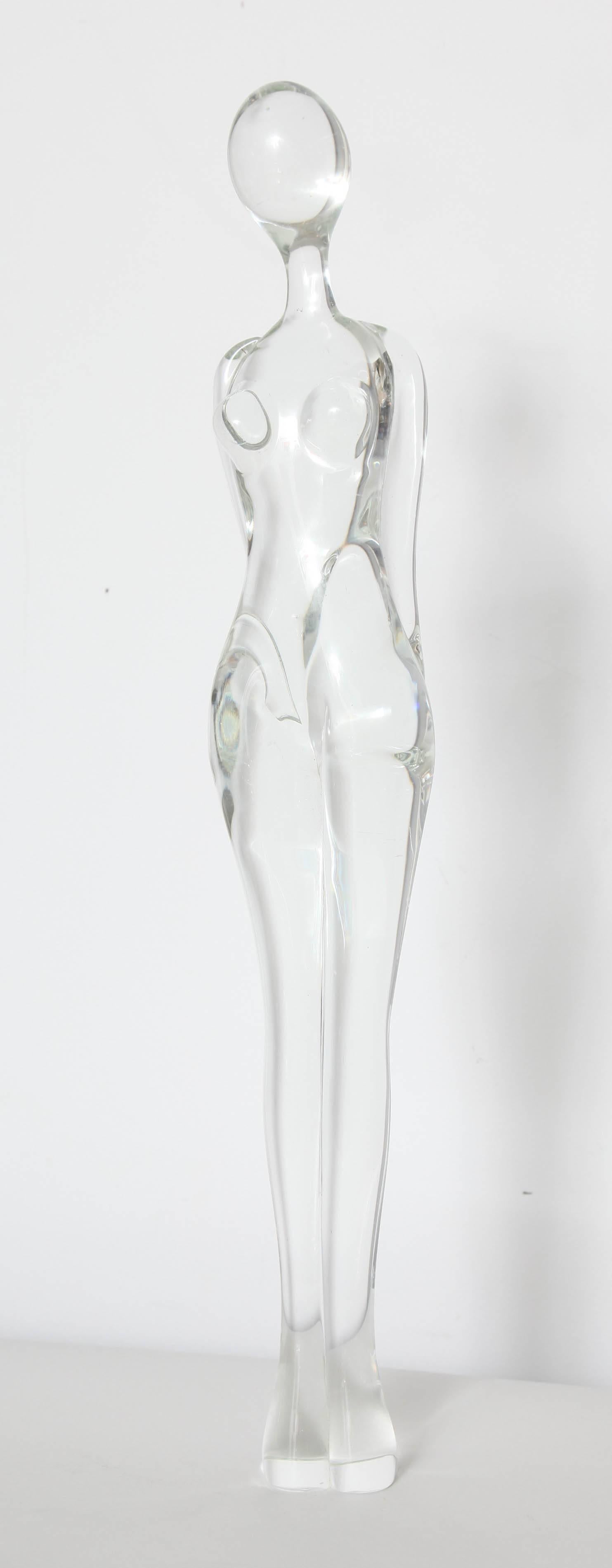 Blown Glass Italian Glass Nude Standing Figural Sculpture