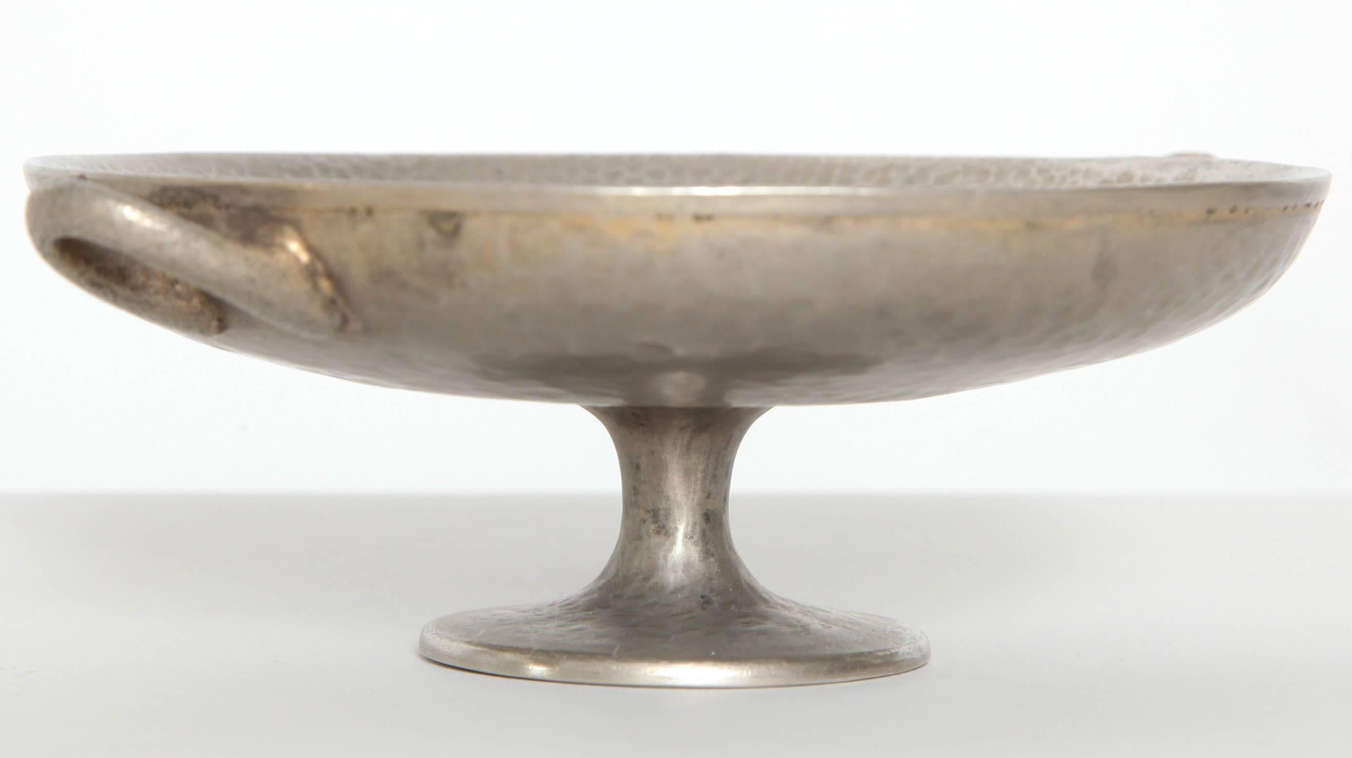 Sterling Silver Lalounis Sterling Hand-Hammered Twin Handled Footed Bowl