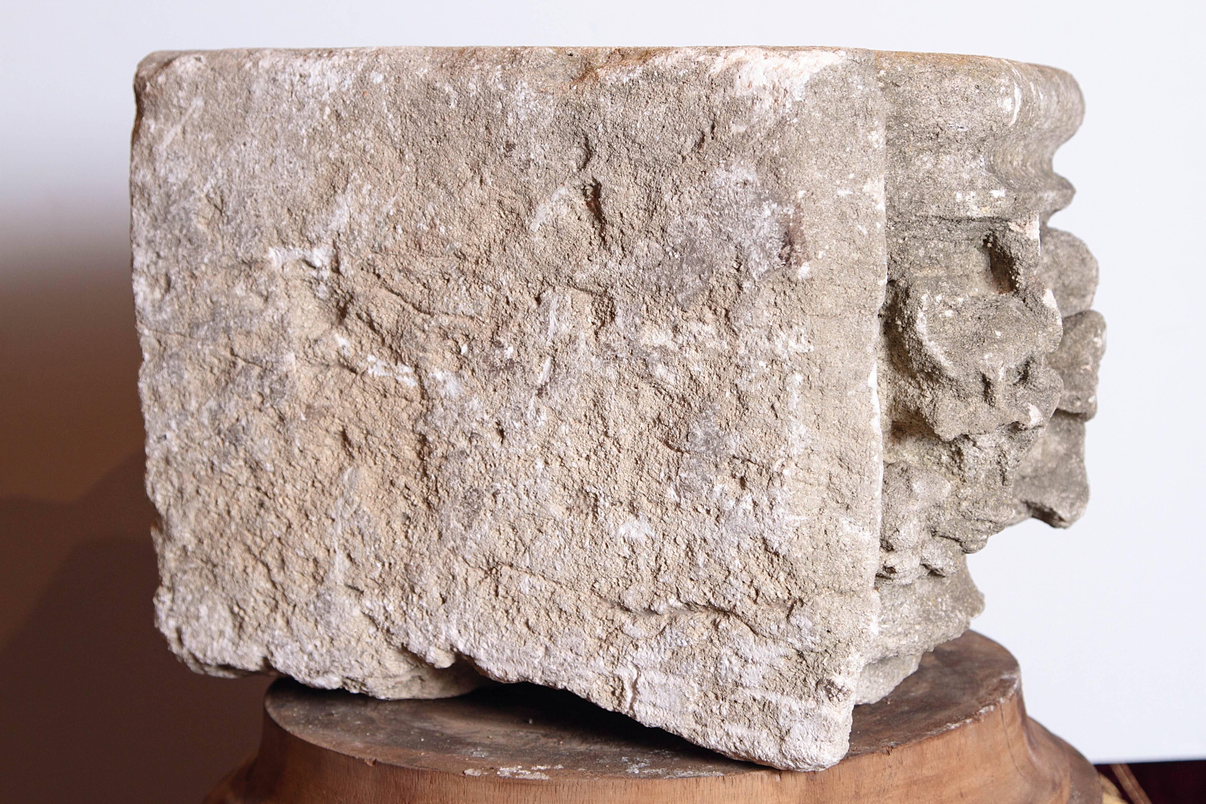 French Rare 16th Century Architectural Stone Capital from France For Sale