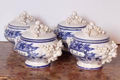 Set of Four Antique Italian Herbal Pharmacy or Medicine Jars