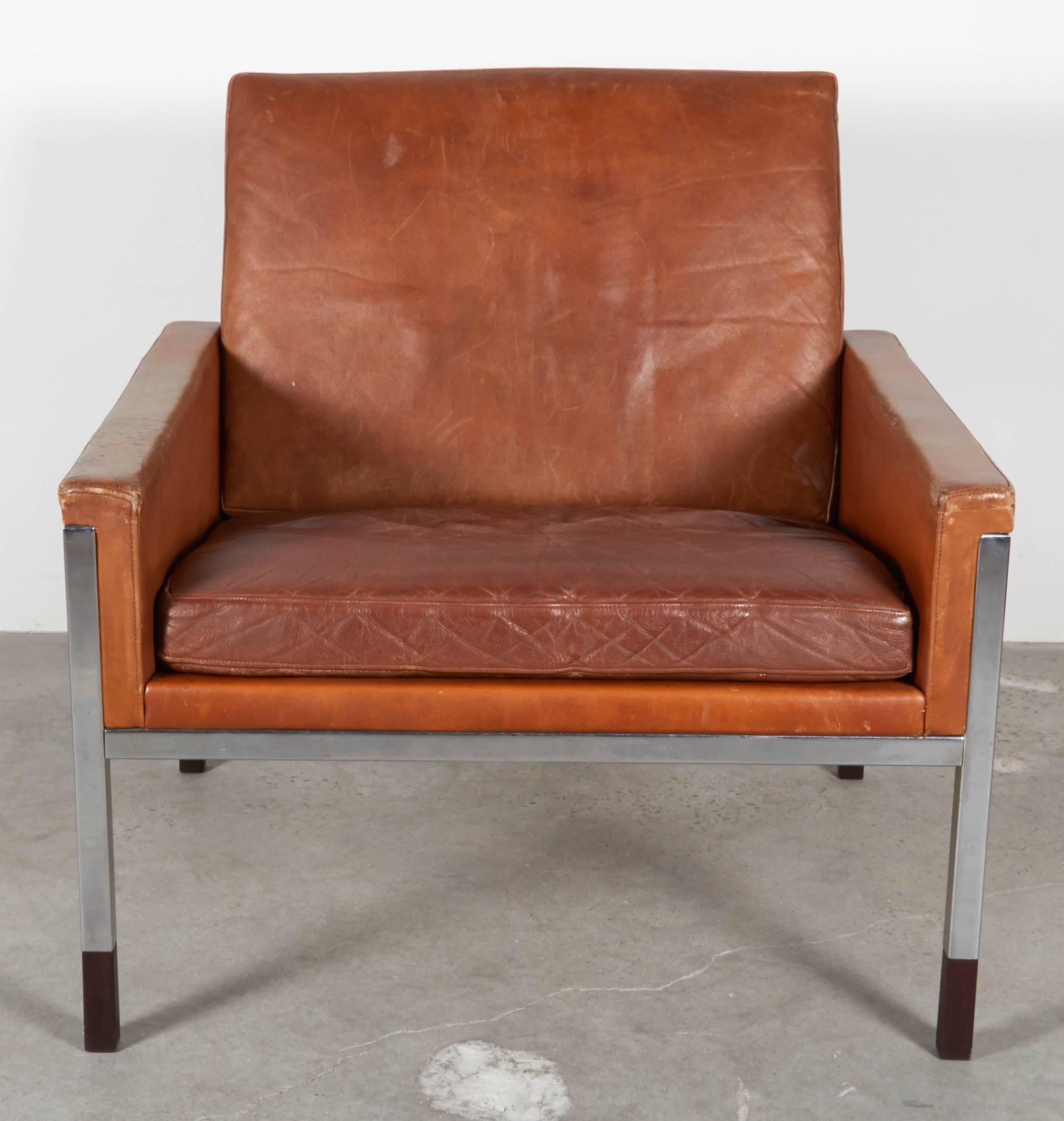 Vintage 1960s Steen Ostergaard Leather Armchair

Very nice armchair designed by Steen Ostergaard in 1961. The leather is original with a nice patina. The frame and wood feet have been restored. Ready for pick up, delivery, or shipping anywhere in