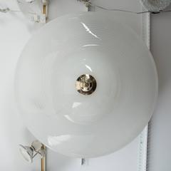 Swirl Pattern Murano Glass Flush Mount Ceiling Fixture with Nickel Detail