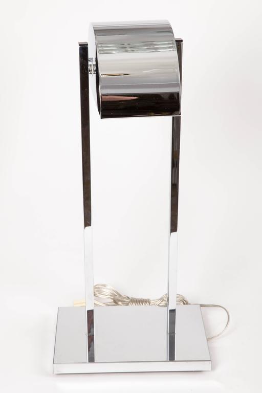 Pair of Chrome Table Lamps with Rotating Canopy and Dimmer by Kovacs For Sale at 1stDibs