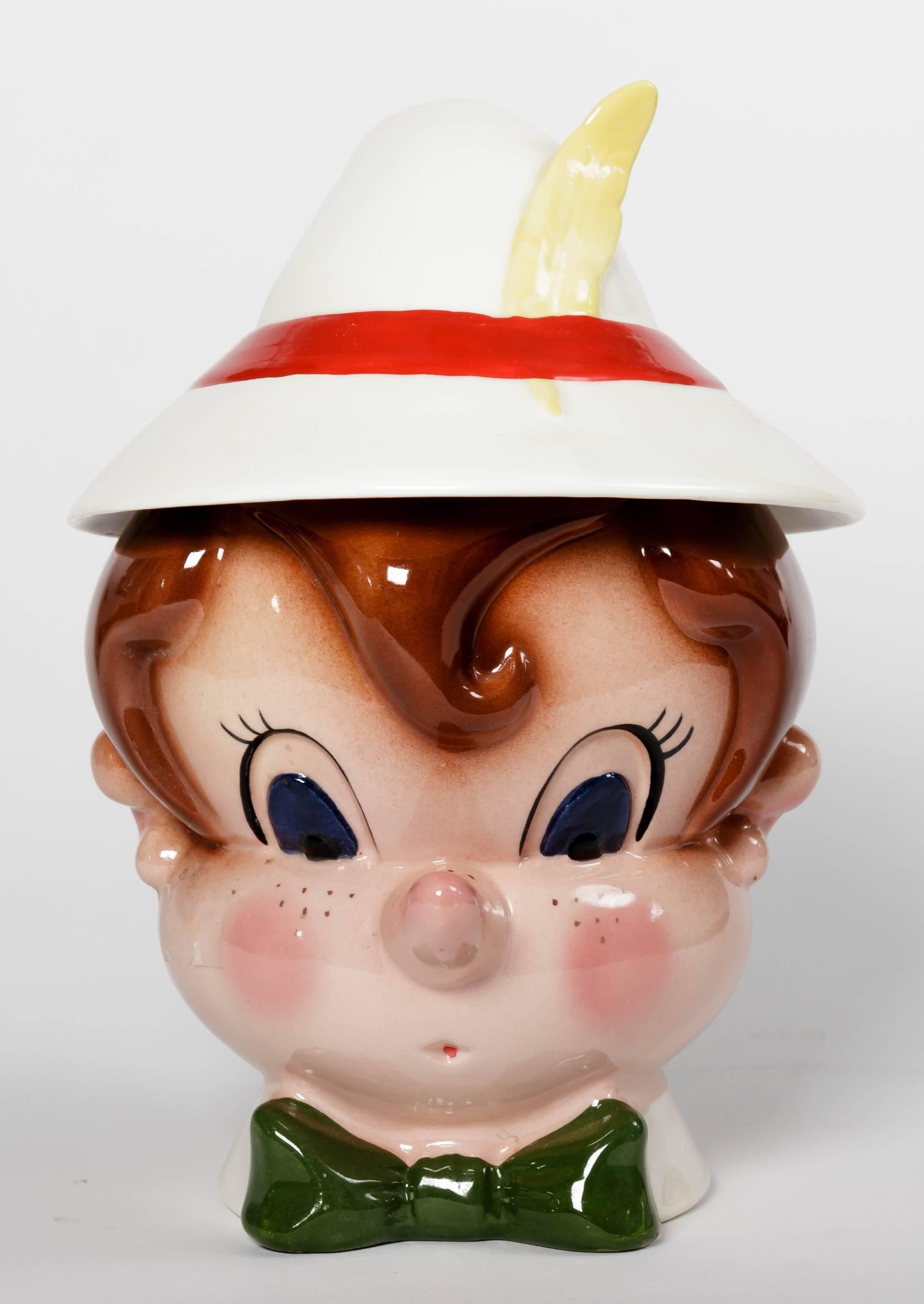 Pottery Vintage Pinocchio Cookie Jar