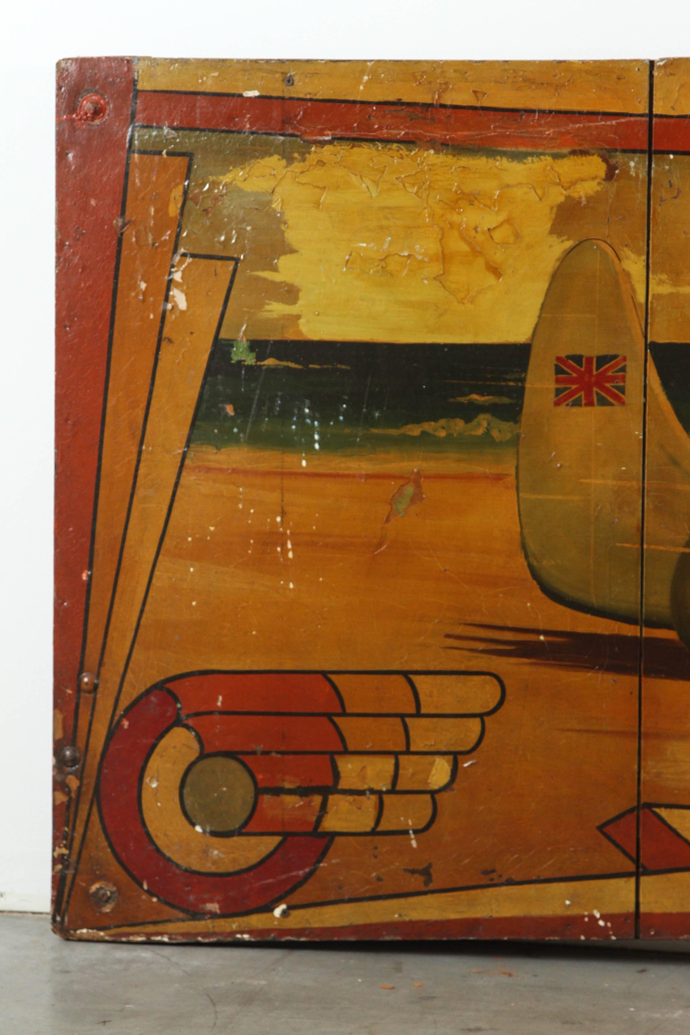 Folk Art Early Carnival Futuristic Auto Hand-Painted Rounding Board