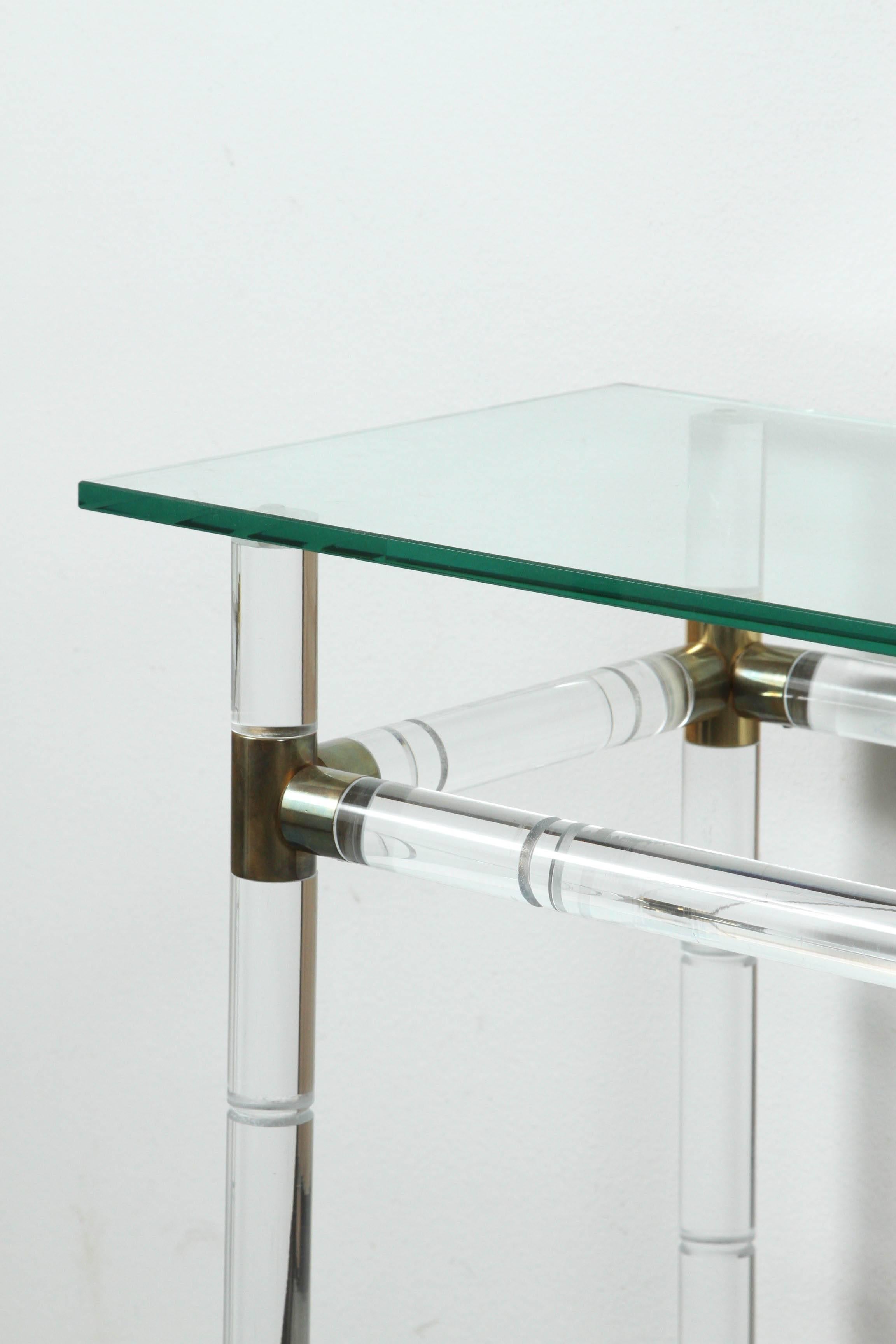Late 20th Century Faux Bamboo Lucite Console by Charles Hollis Jones