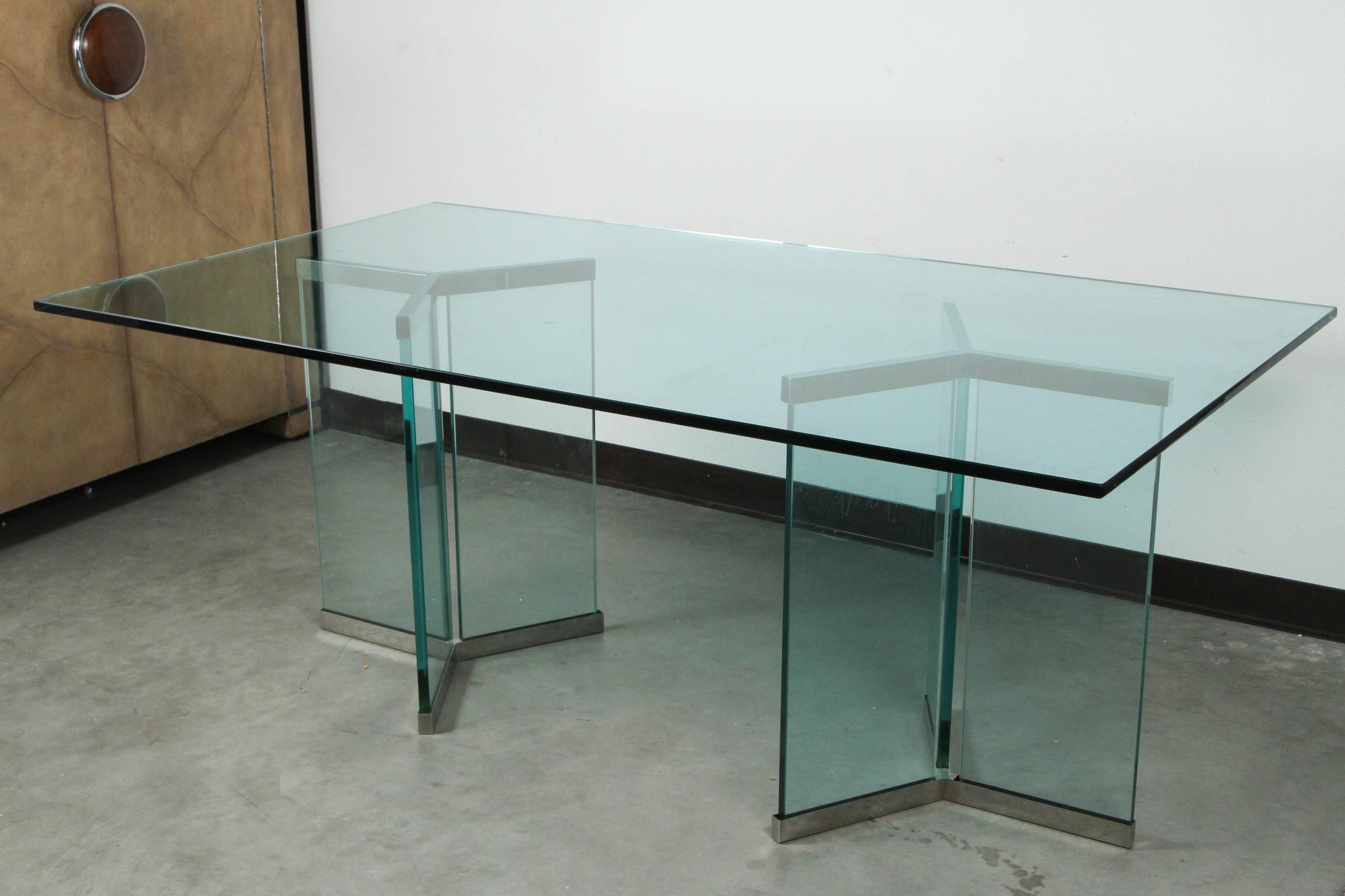 Chrome Pace Dining Table by Leon Rosen