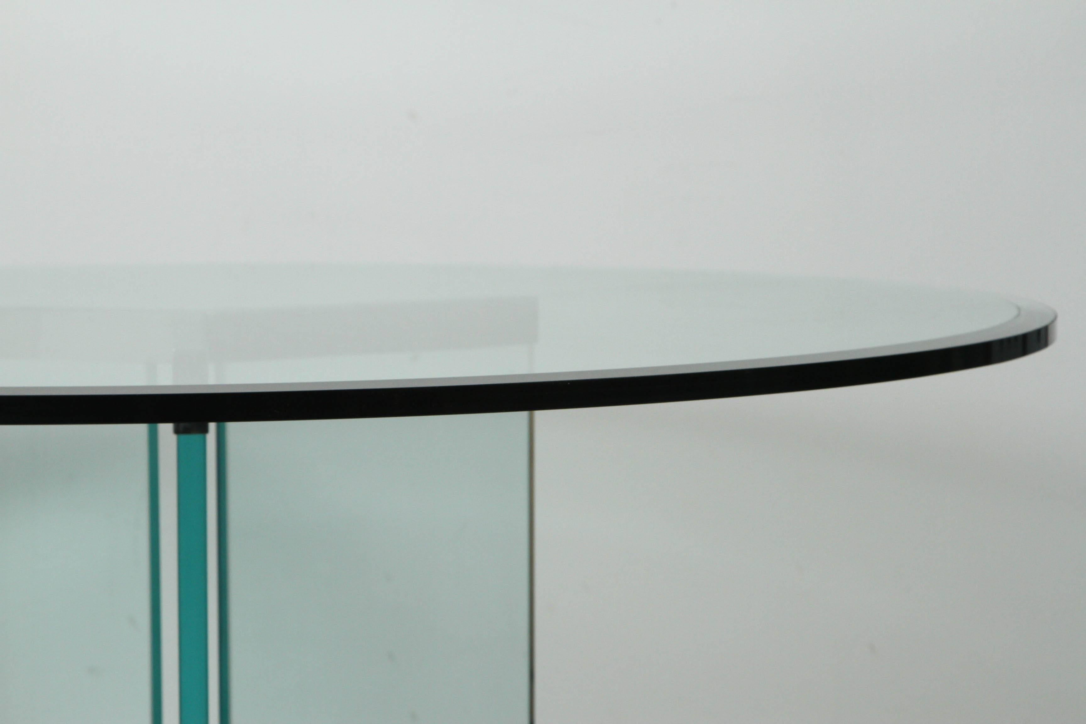 Modern Triangular Base Dining Table by Pace For Sale