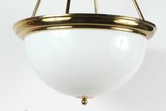 Impressive Large Brass and Glass Dome Chandelier