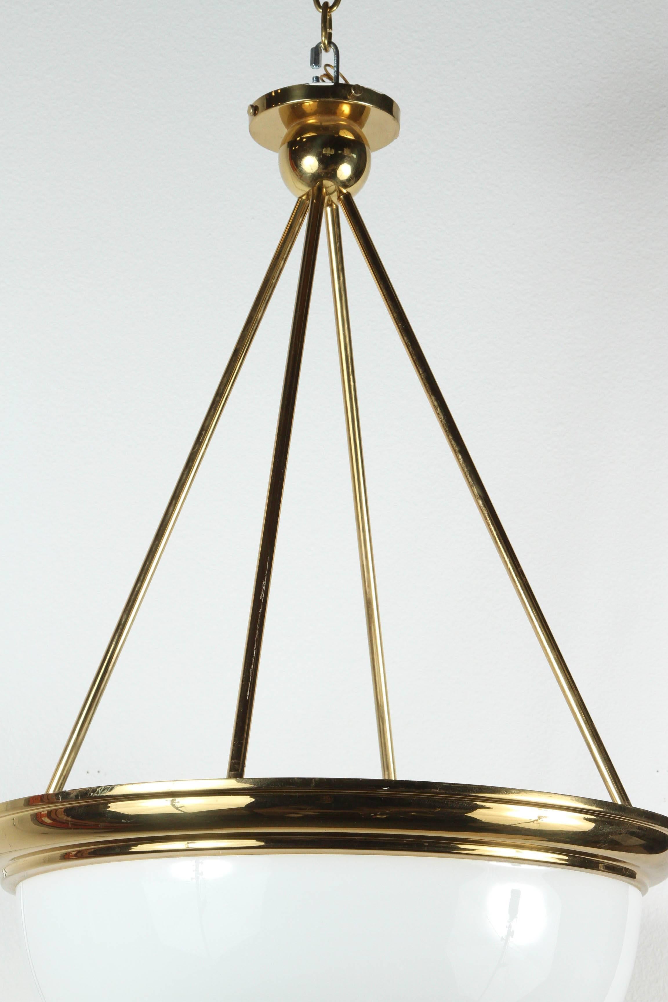 Impressive Large Brass and Glass Dome Chandelier at 1stDibs