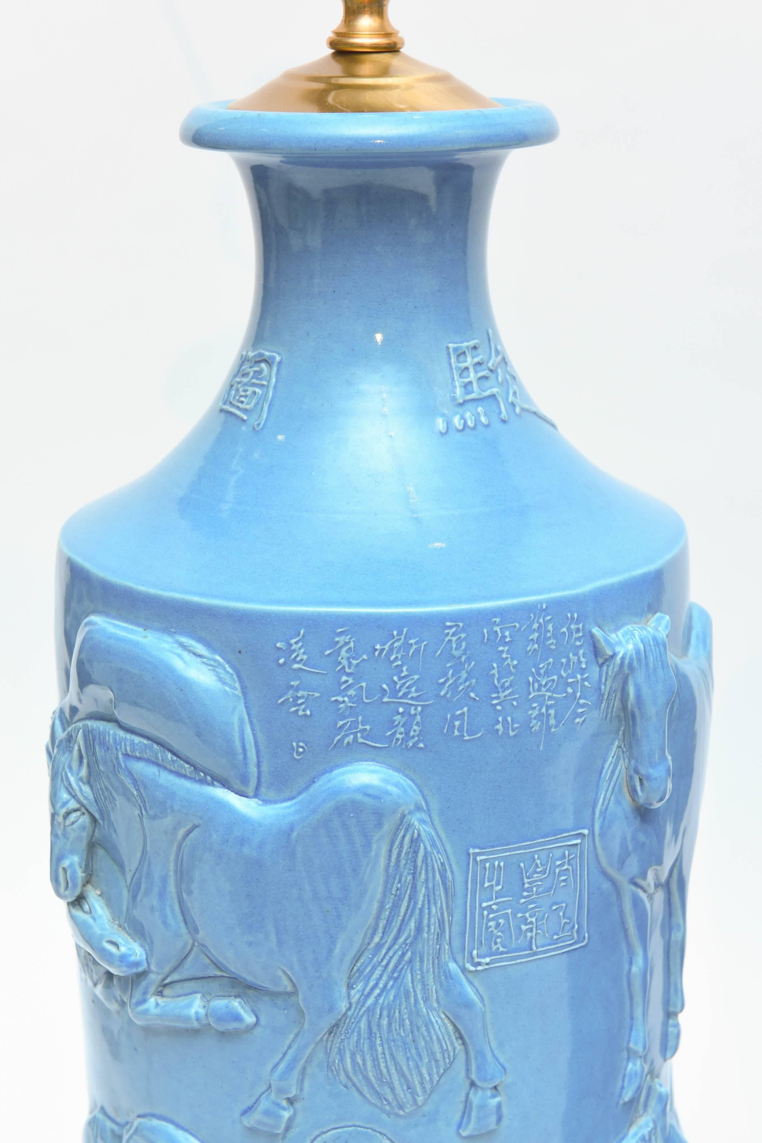 Glazed Outstanding Turquoise Chinese Lamps