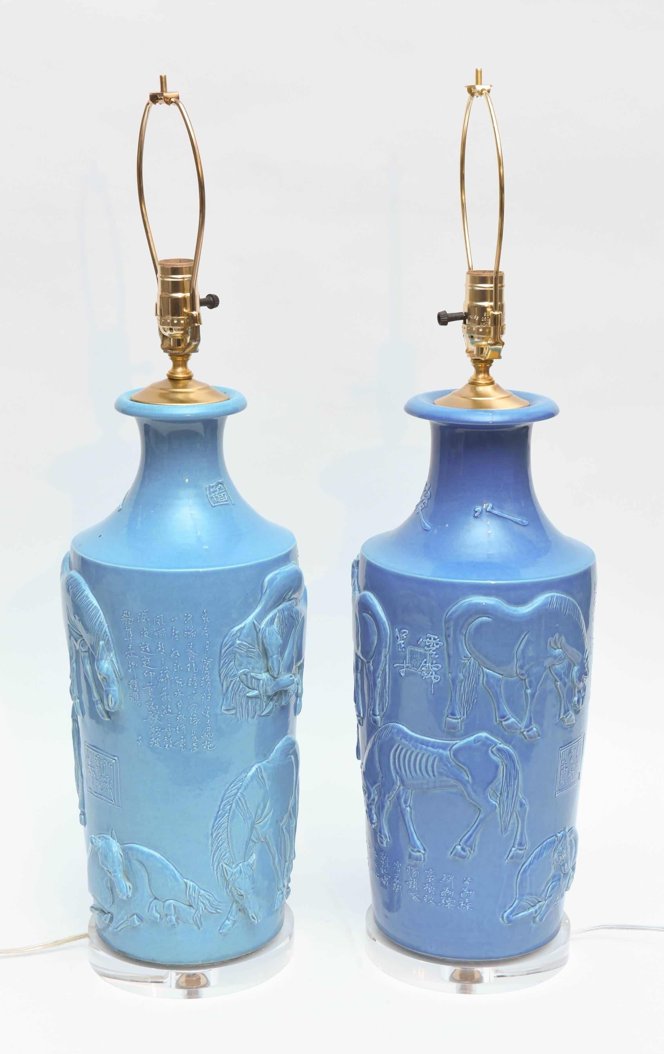 Porcelain Outstanding Turquoise Chinese Lamps