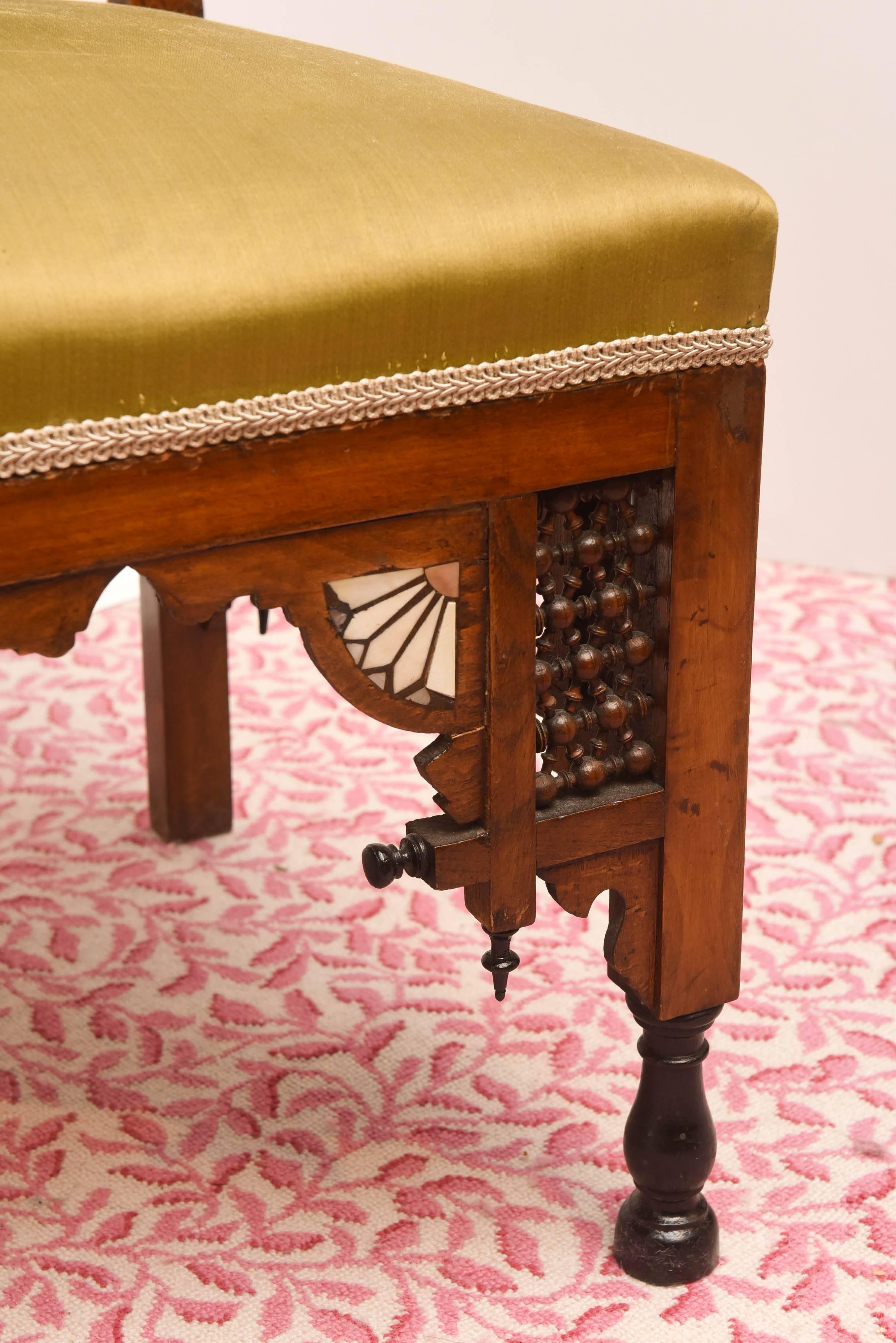 Inlay Superb Pair of 19th Century Ottoman Side Chairs