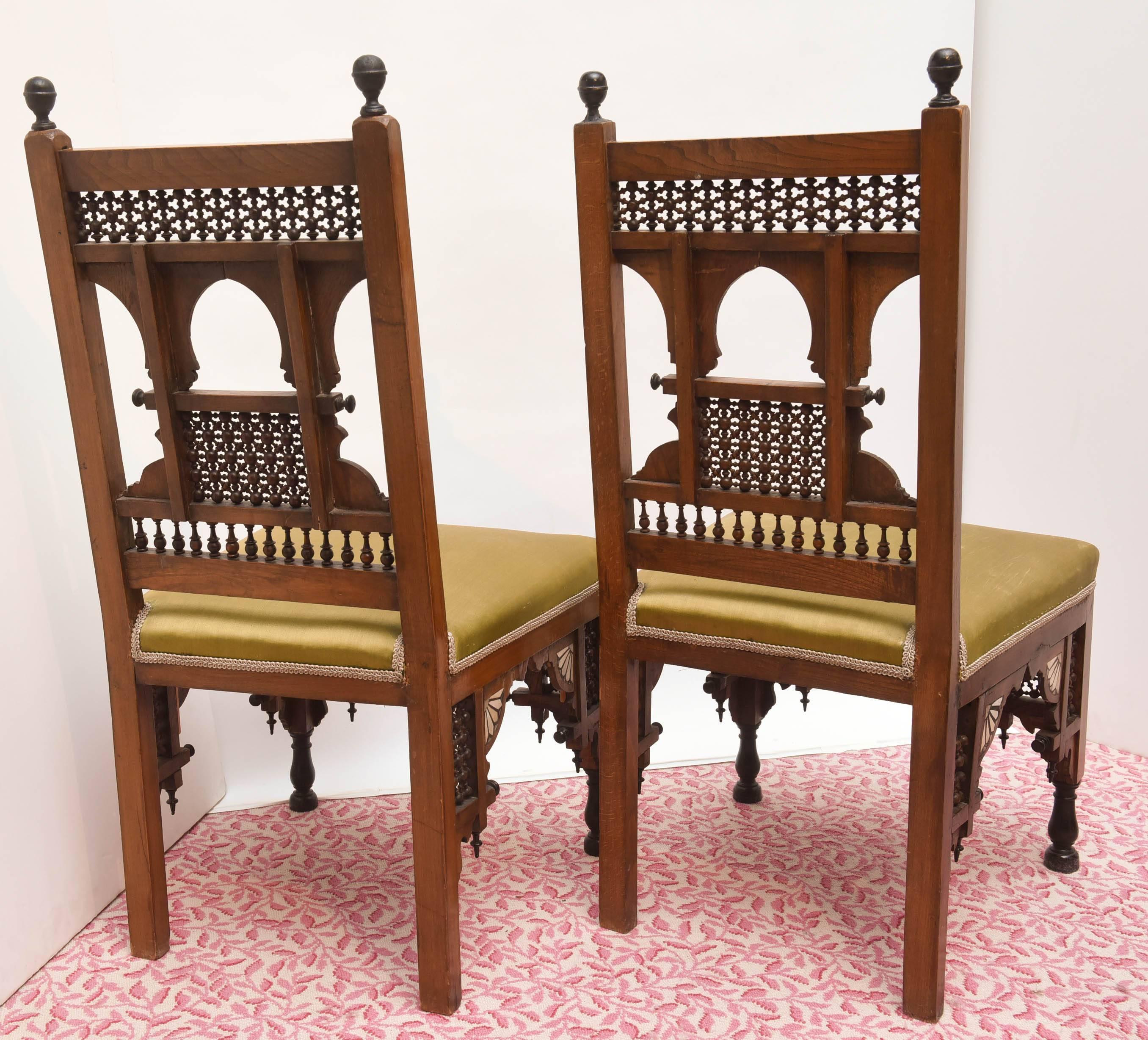 Late 19th Century Superb Pair of 19th Century Ottoman Side Chairs