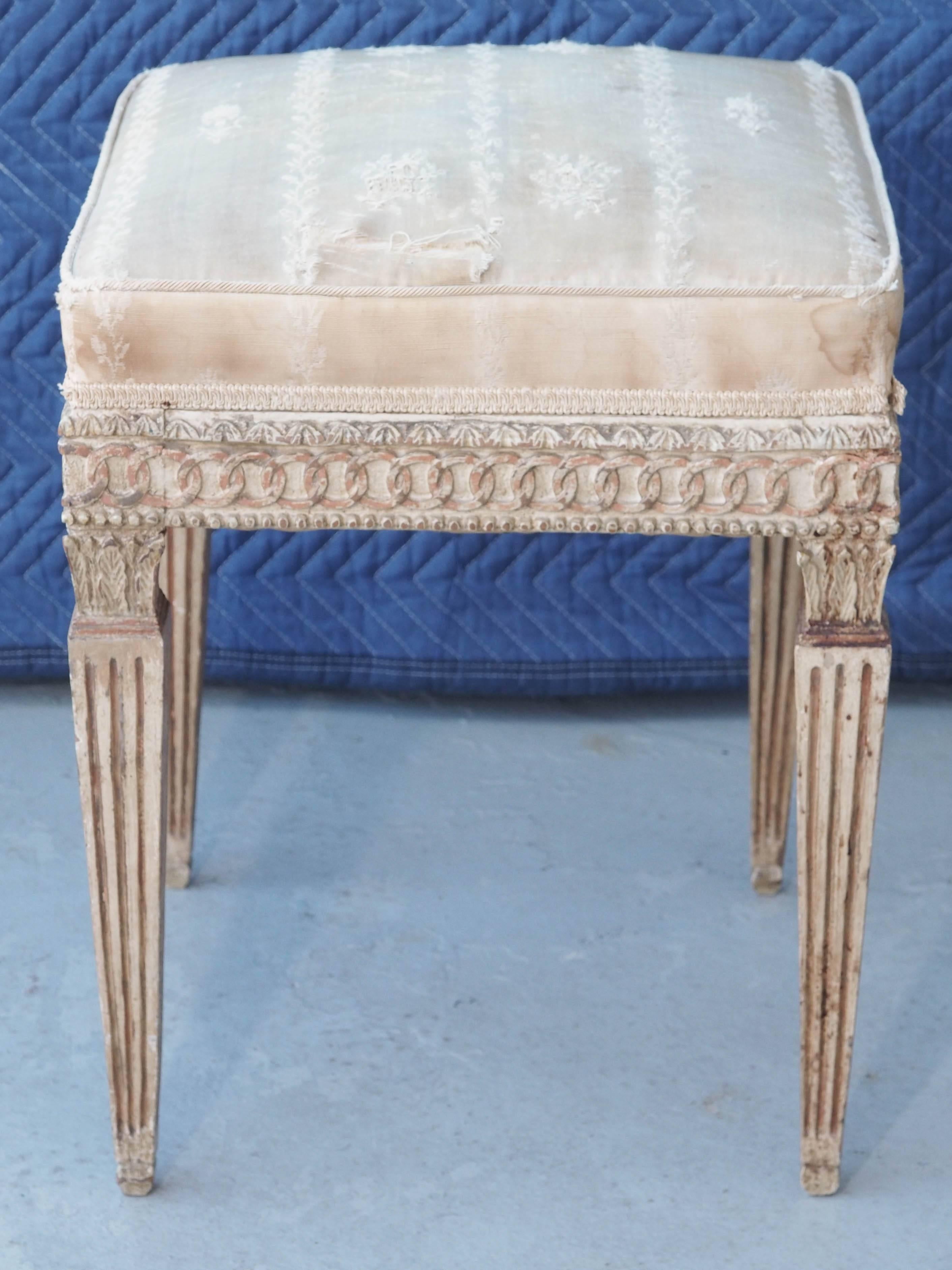 French Louis XVI style painted stool.