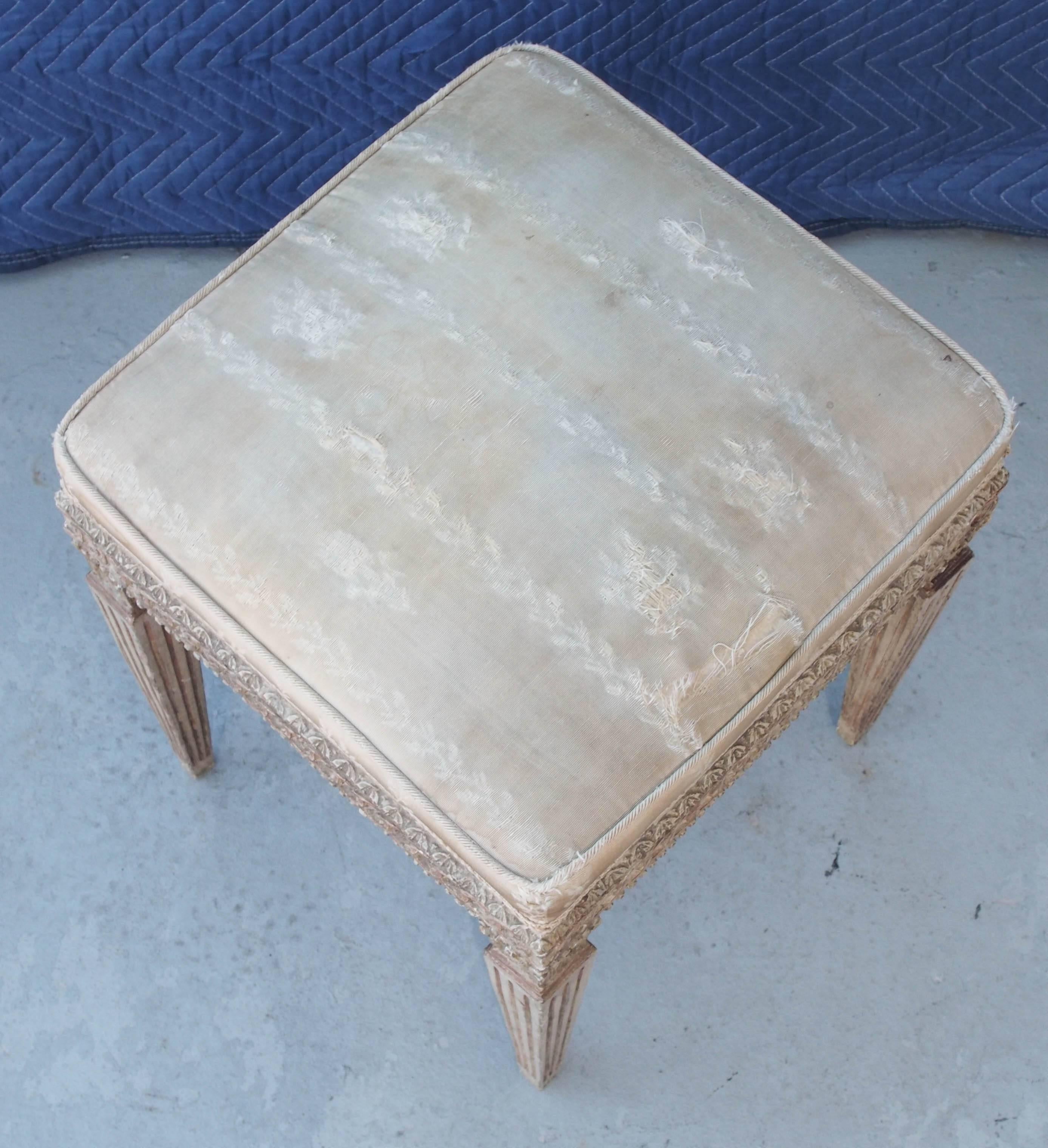 French Louis XVI Style Painted Stool 1