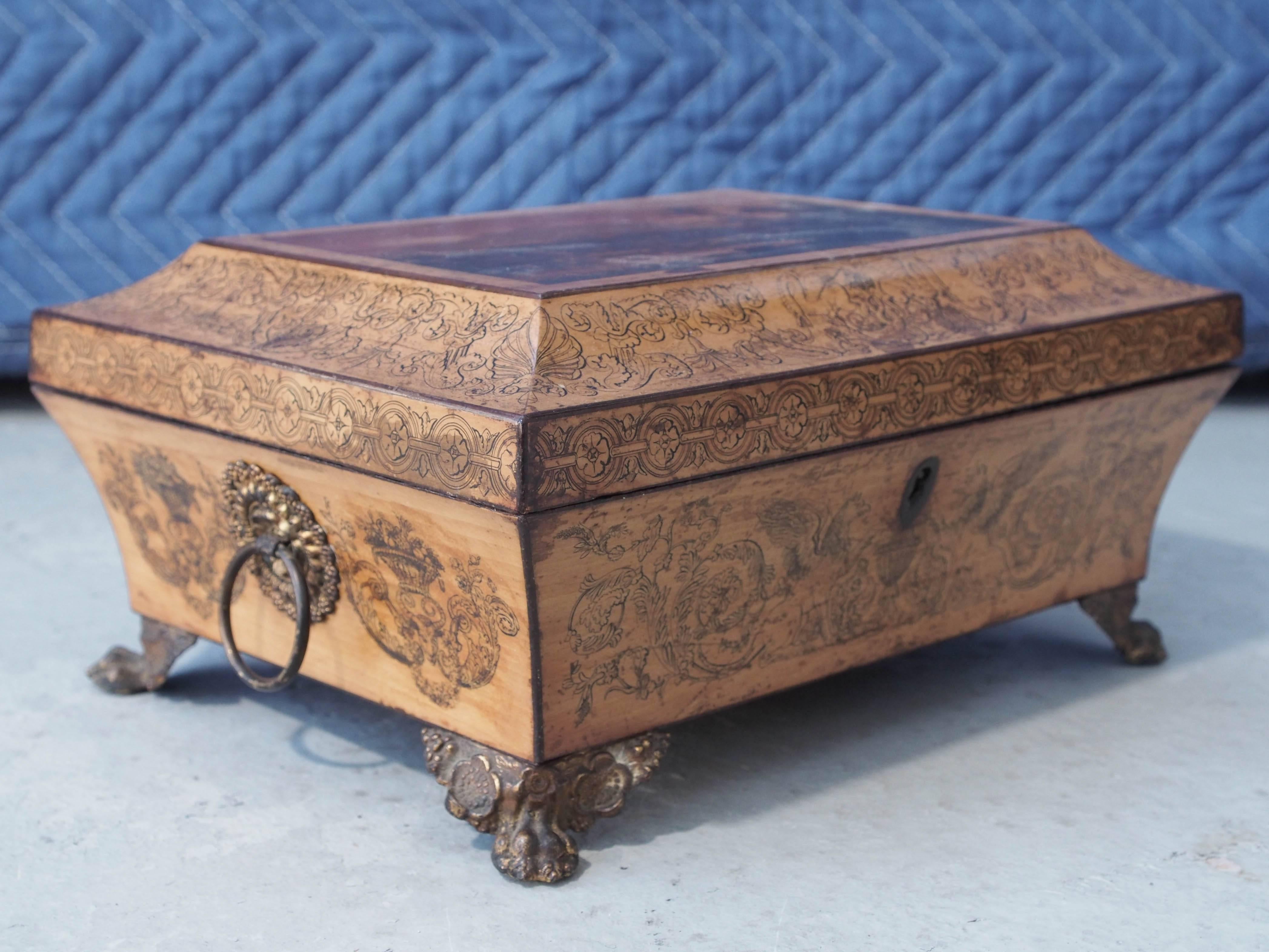 19th Century English Regency Penwork Box