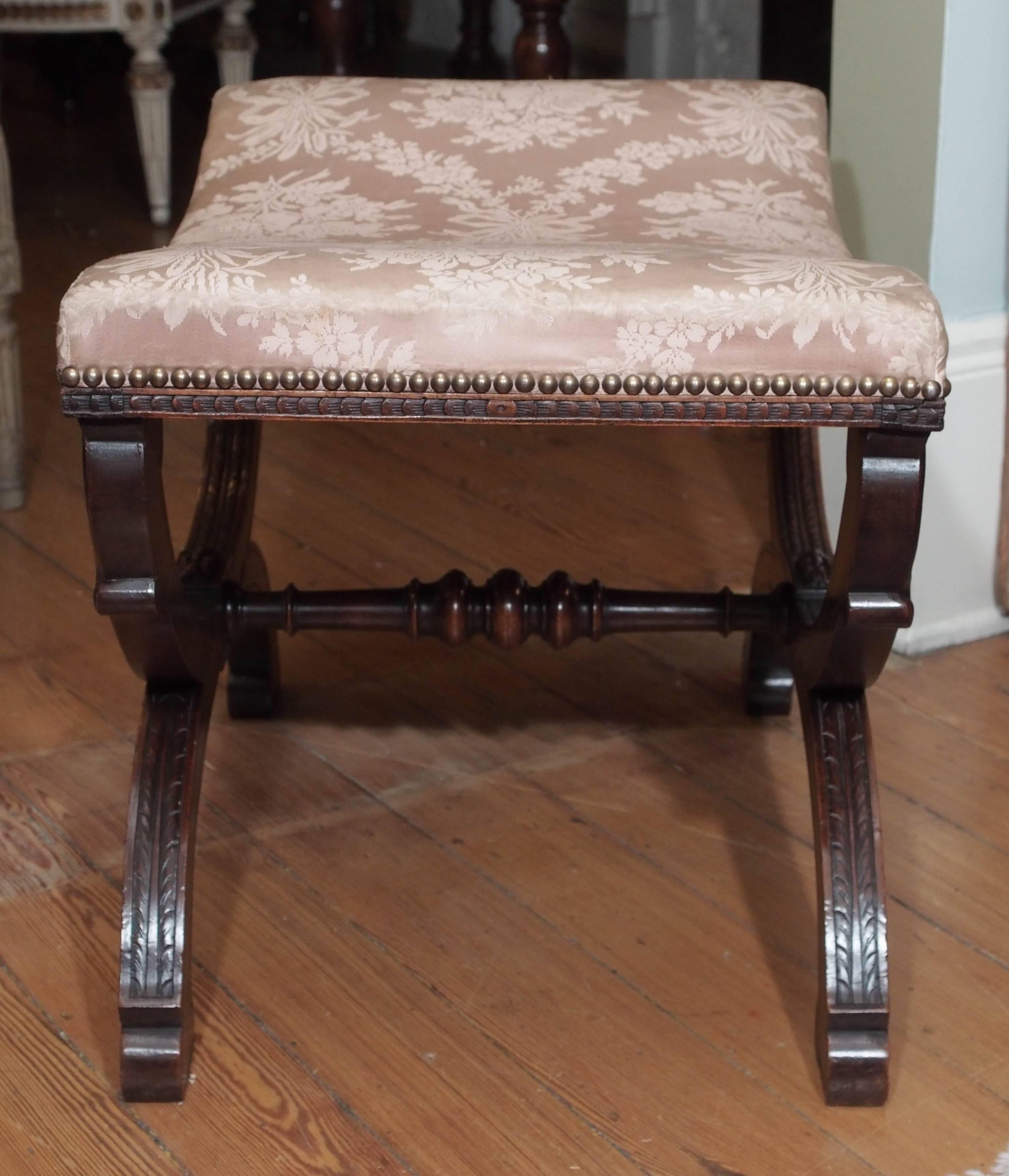 French Walnut Curole Stool 2