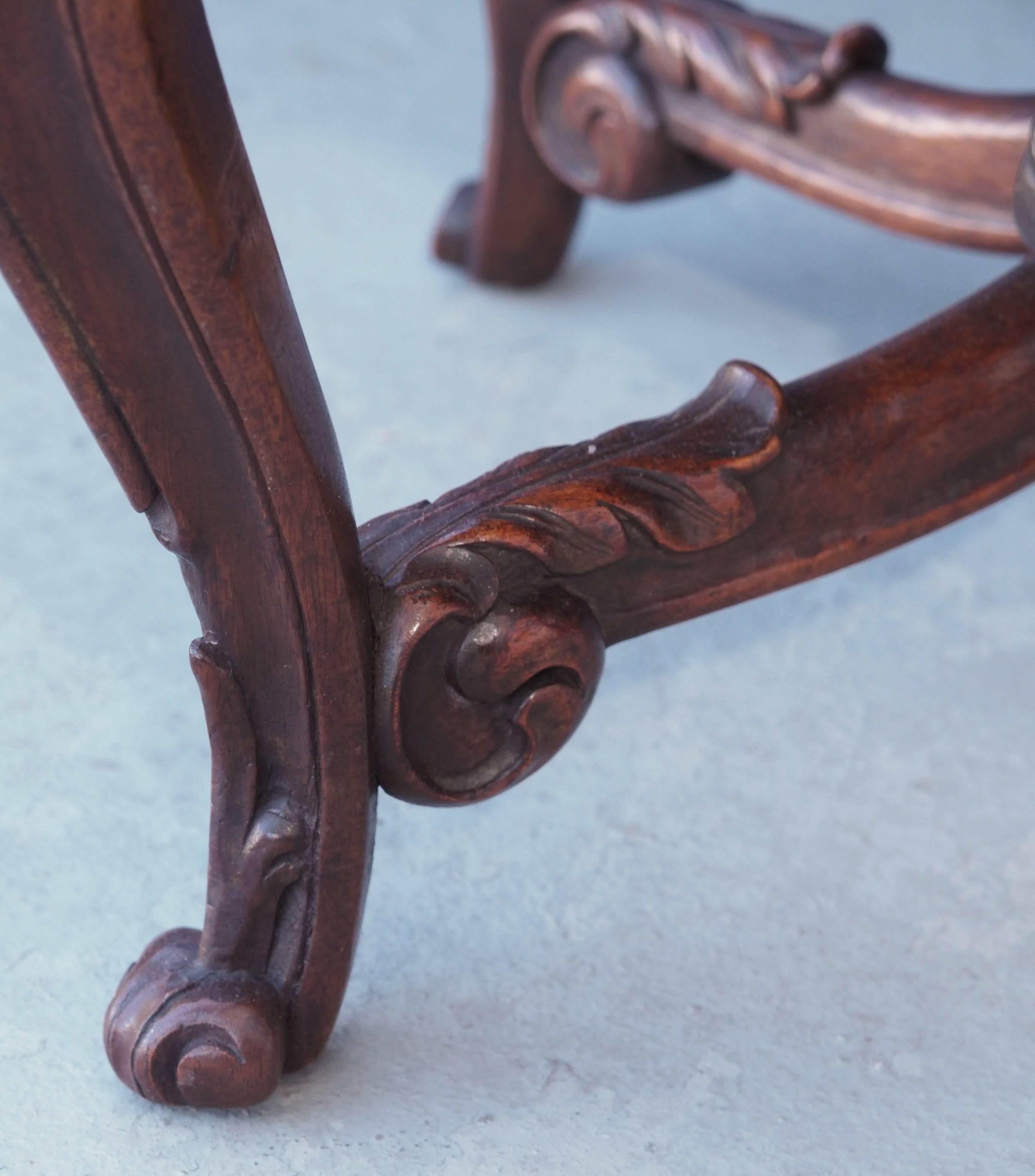 French Louis XV Style Walnut Stool For Sale 2