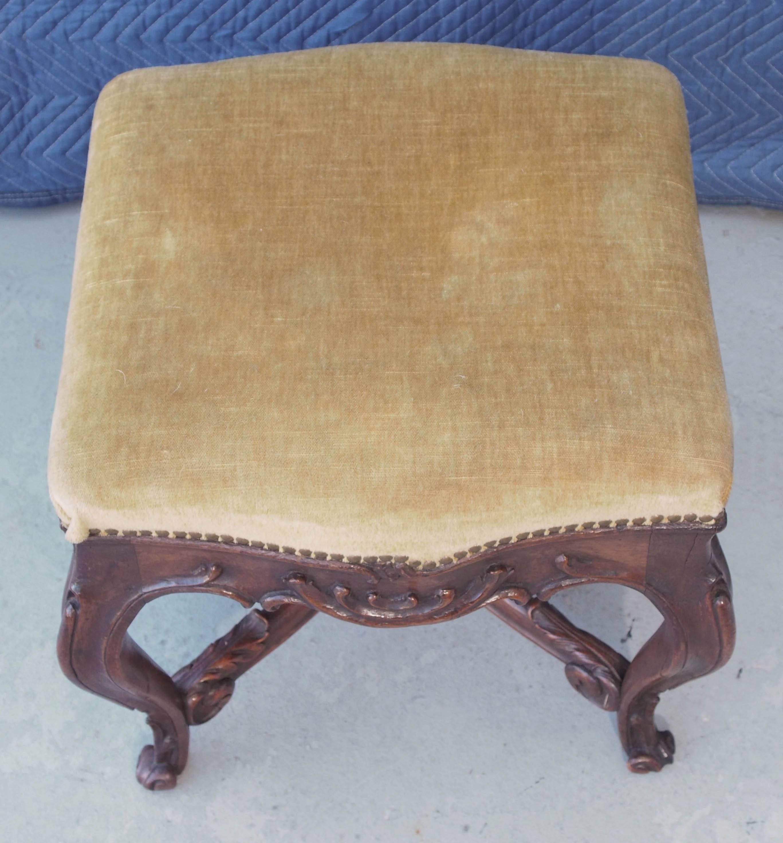 French Louis XV Style Walnut Stool For Sale 3