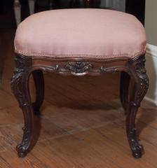 Pair of Louis XV Style Stools in Walnut