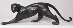 Sculpture de panthère en bronze de style Art Déco dans le style de Wheeler Williams