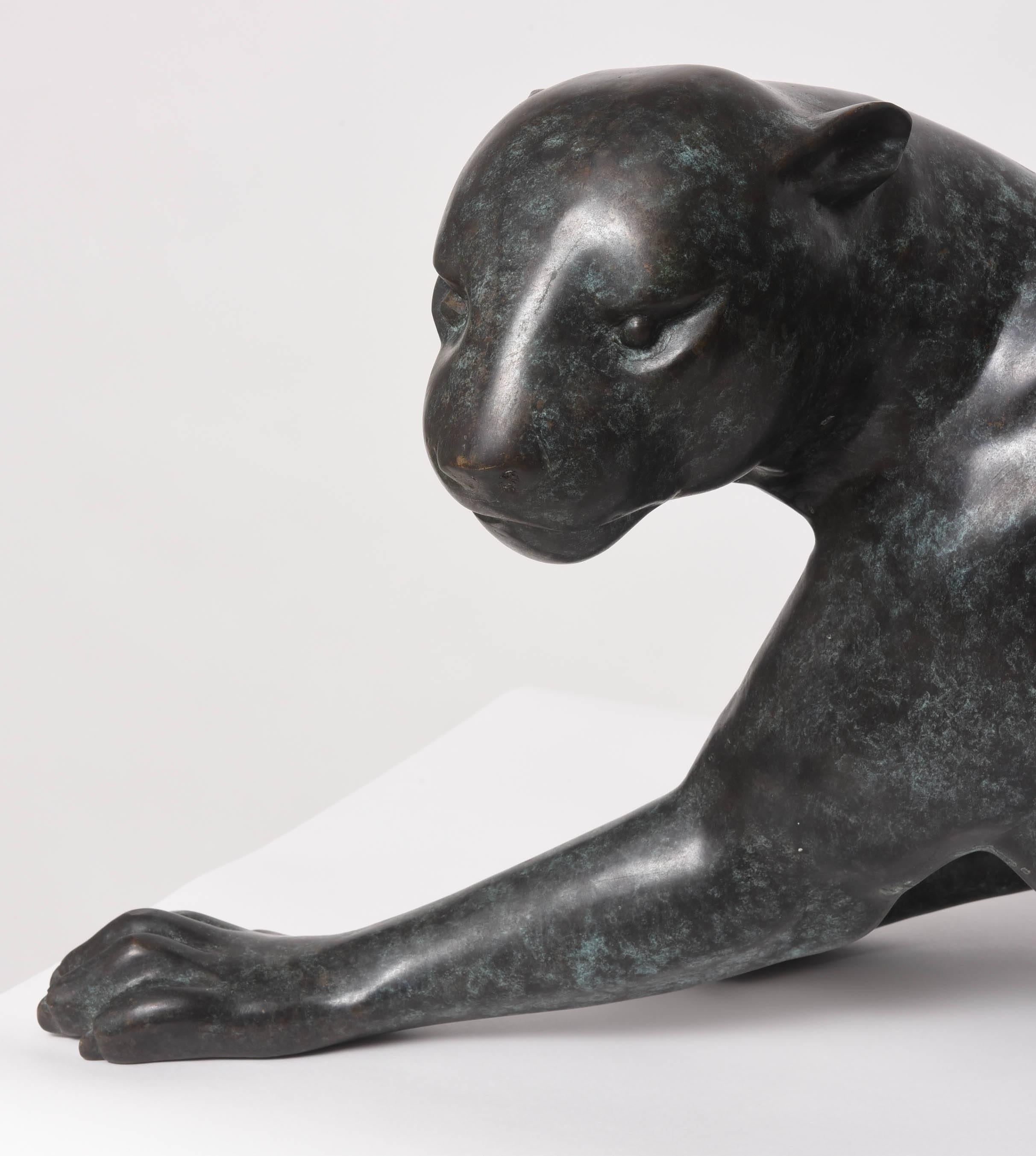 American Art Deco Style Bronze Panther Sculpture in the Style of Wheeler Williams