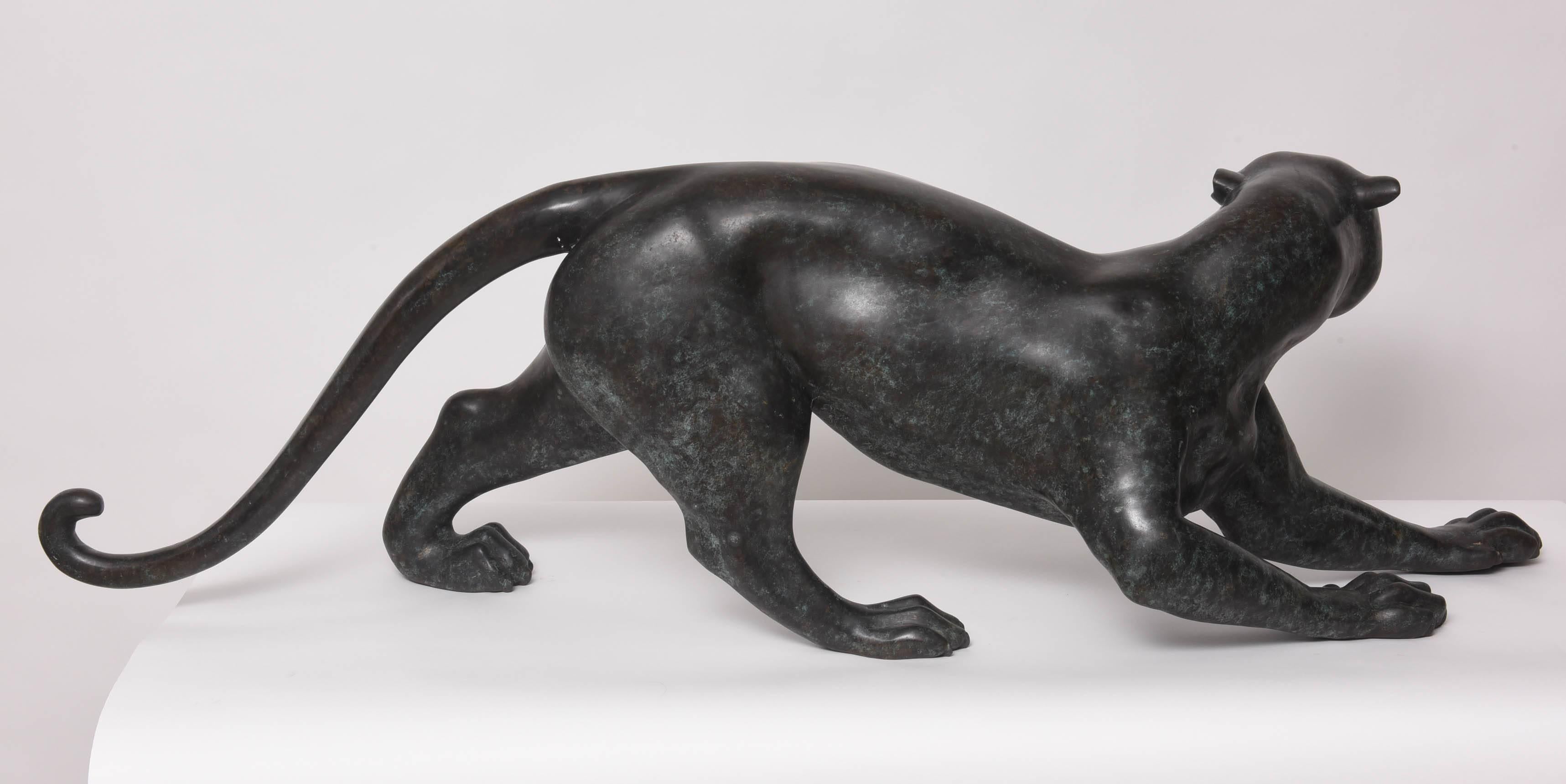 20th Century Art Deco Style Bronze Panther Sculpture in the Style of Wheeler Williams