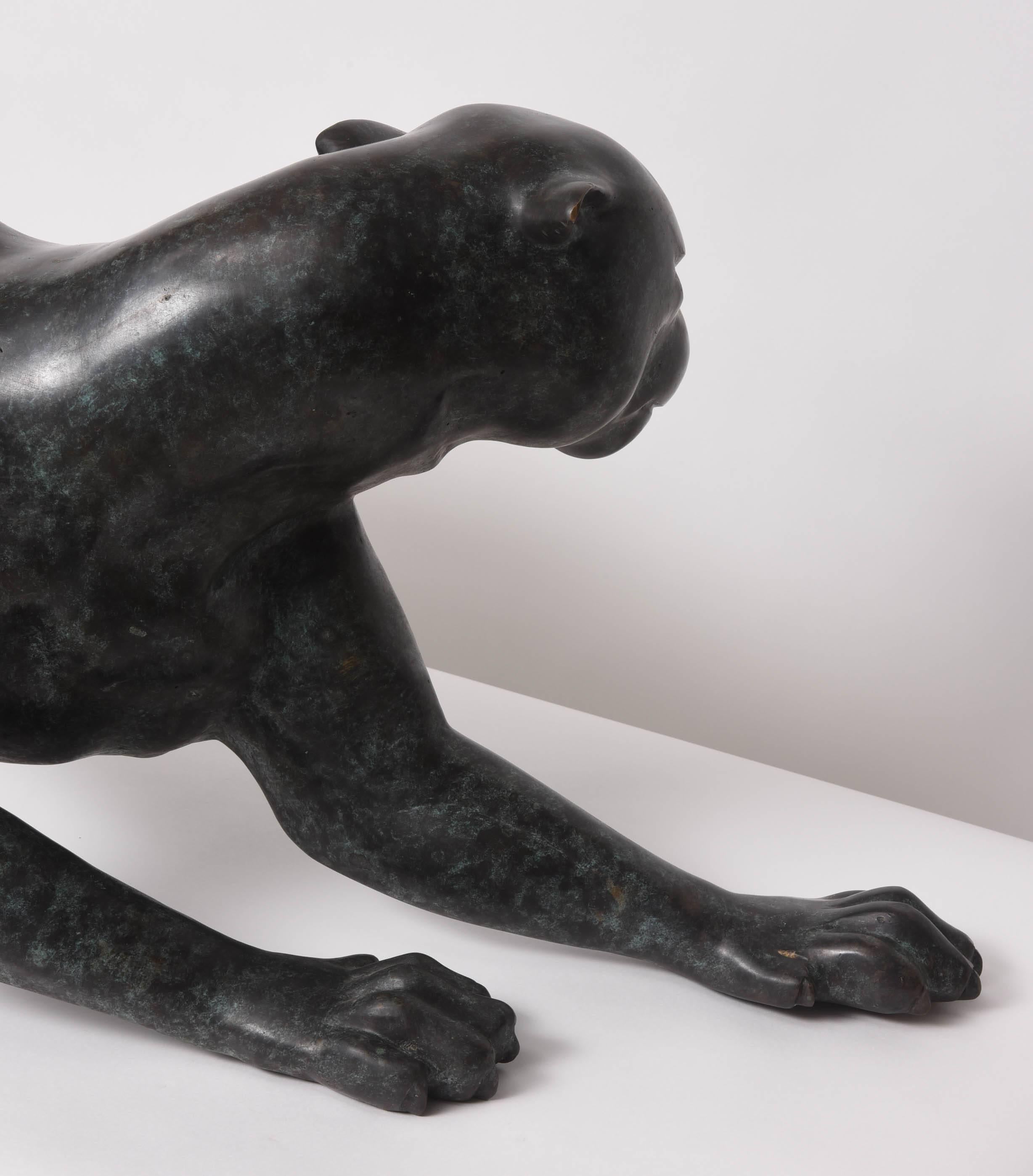 Art Deco Style Bronze Panther Sculpture in the Style of Wheeler Williams 2