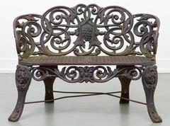 20th Century American Cast Iron "Scroll Settee"