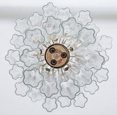 Modern Murano Glass Cylinder Three-Tier Chandelier