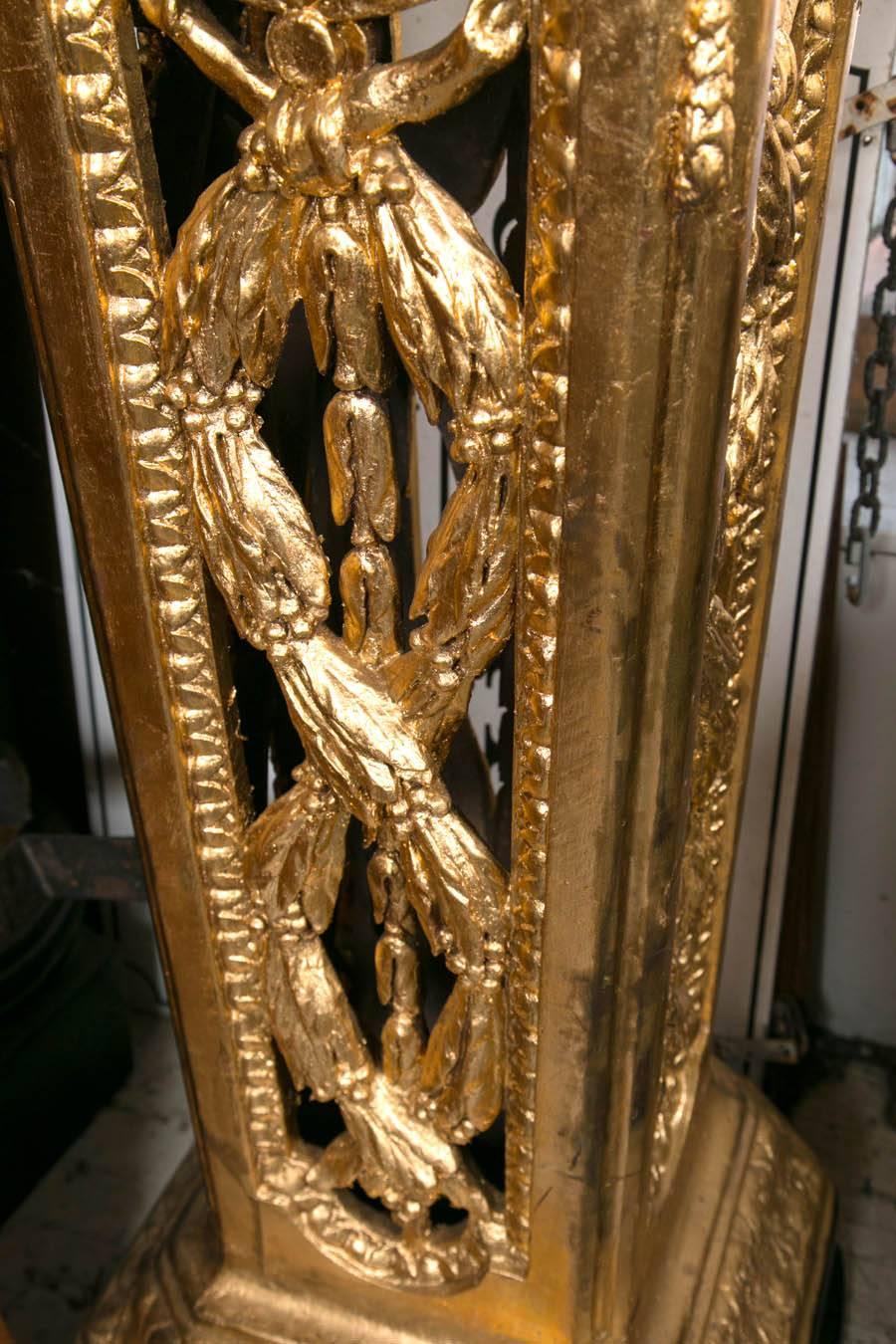 Pair of Gilt Wood and Gilt Metal 12 Light Torchiers For Sale 1
