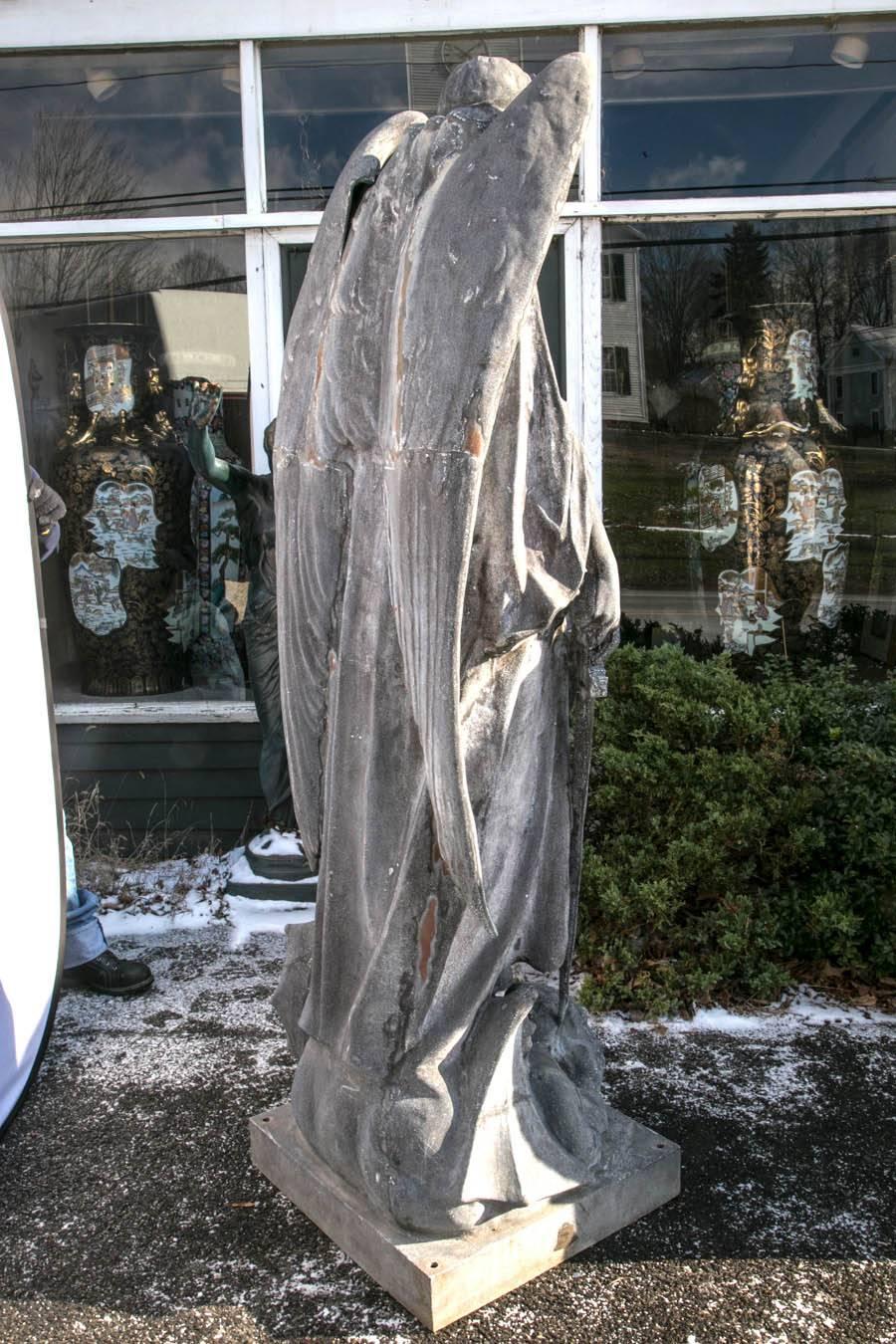 Zinc Statue of the Archangel Michael In Good Condition In Woodbury, CT
