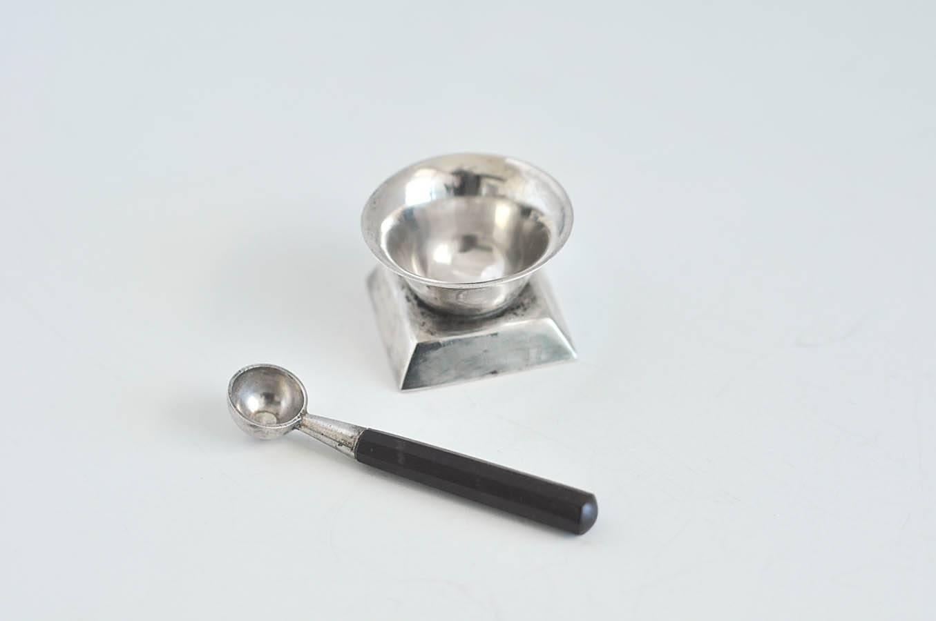 Mexican Vintage Sterling Silver Open Salt Cellar by William Spratling, Art Deco