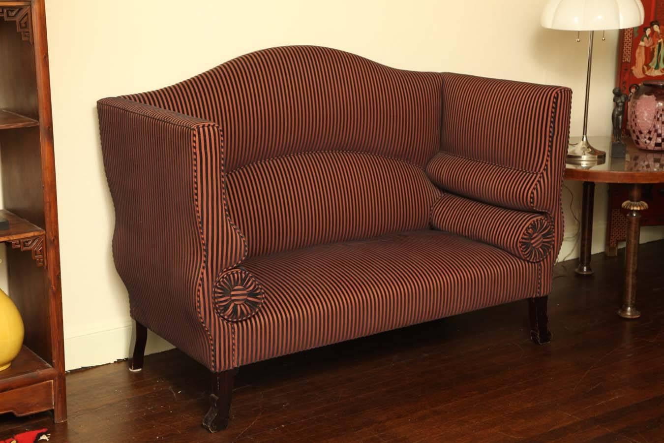 20th Century Hollywood Regency High Back Settee