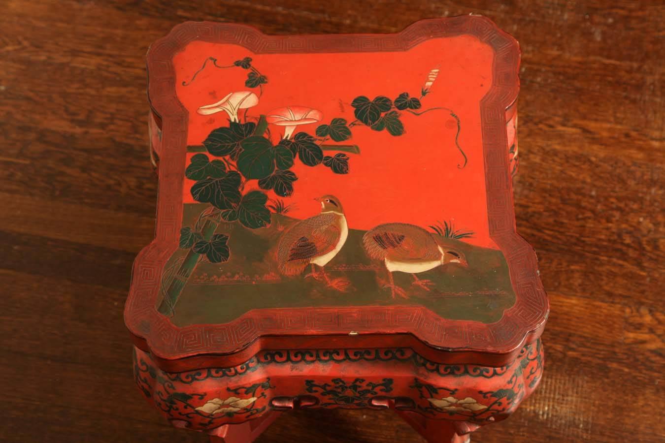 Lacquered Chinese Red Lacquer Stand