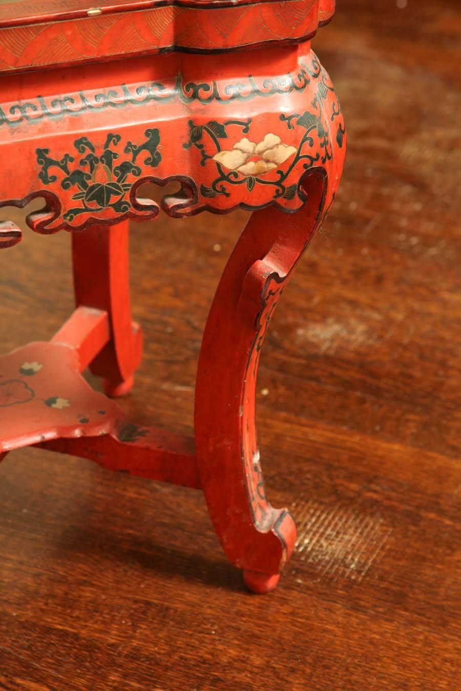 Chinese Red Lacquer Stand 2