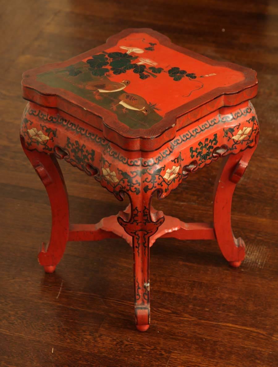 Chinese Red Lacquer Stand 3